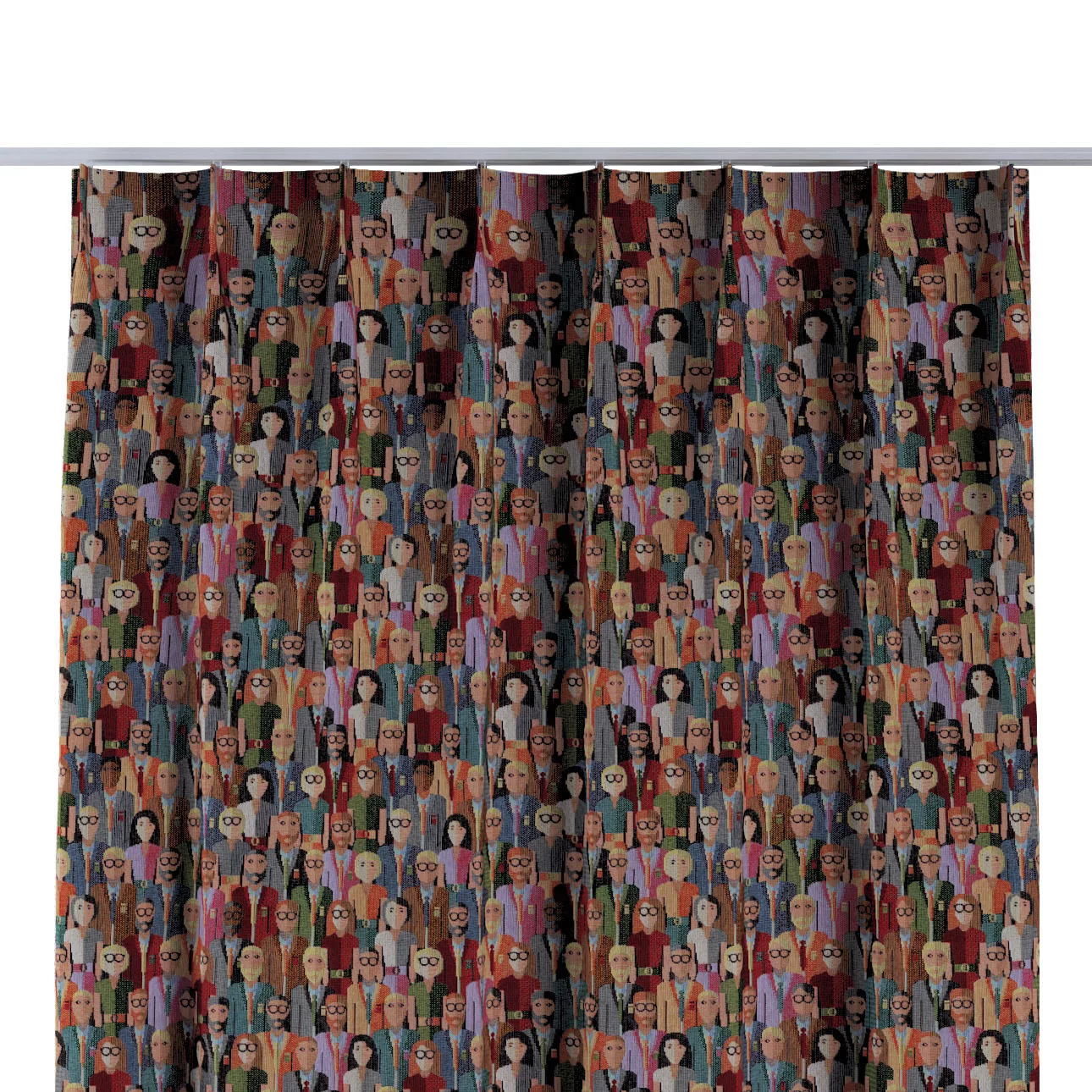 Vorhang mit flämischen 1-er Falten, rot- blau, Intenso Premium (144-15) günstig online kaufen