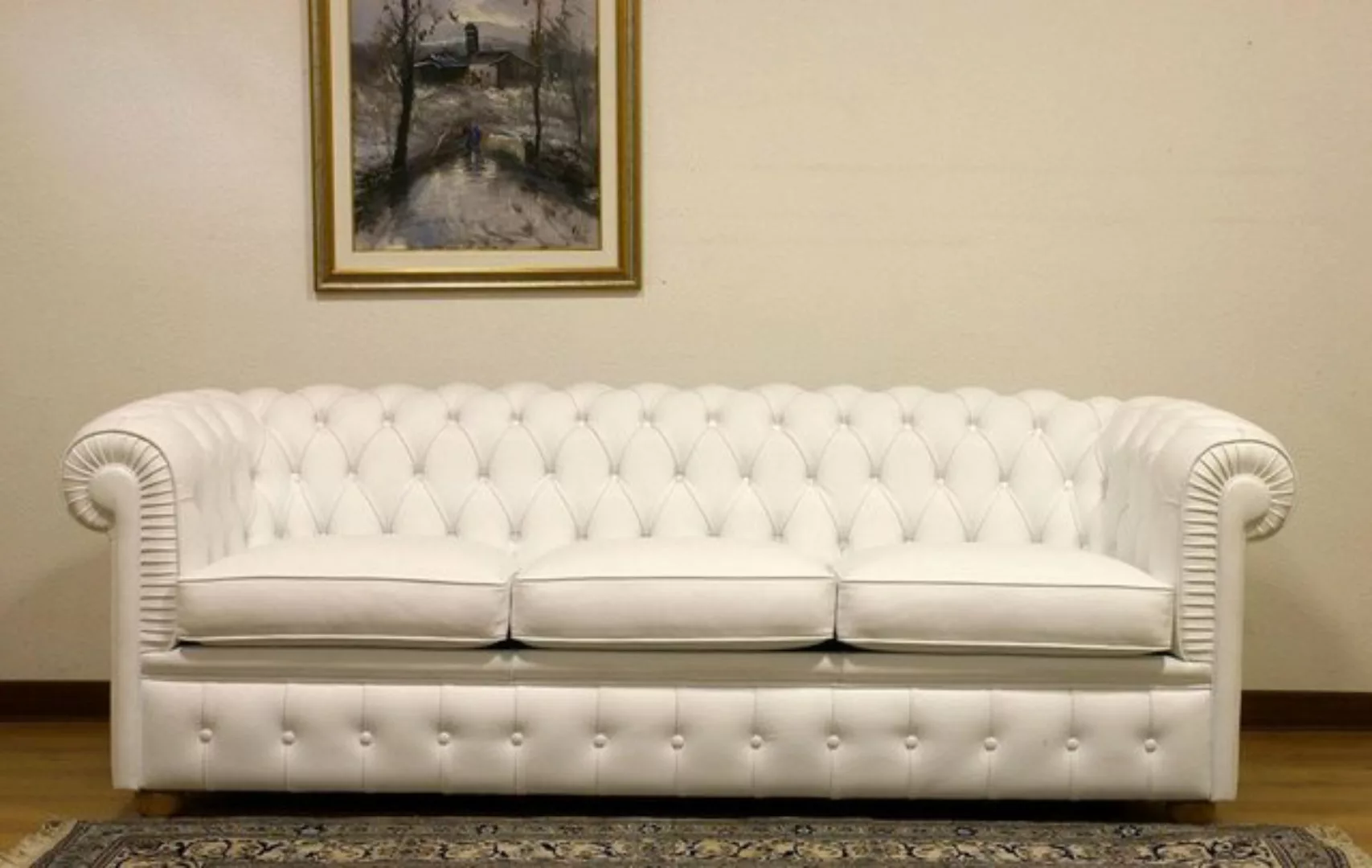 JVmoebel Chesterfield-Sofa Luxus Chesterfield Sofagarnitur 3-Sitzer Leder C günstig online kaufen