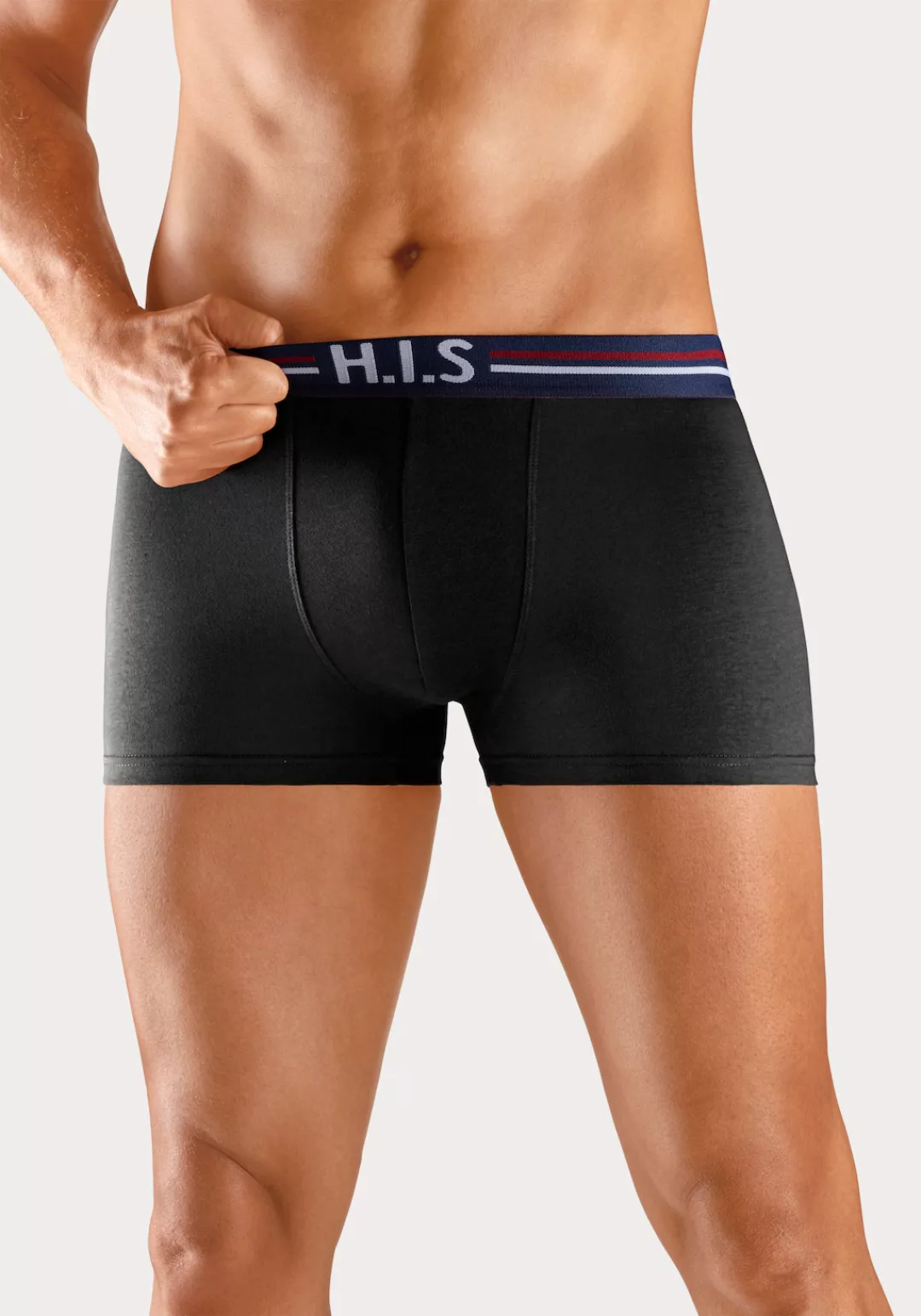 H.I.S Boxer, (Packung, 5 St.), mit Streifen und Markenlogo im Bund günstig online kaufen