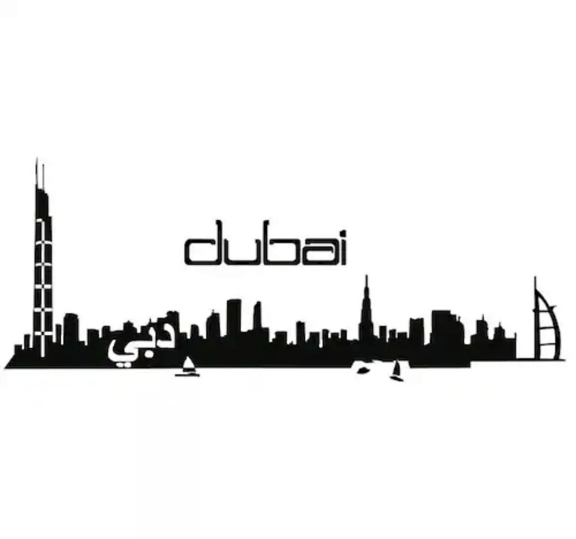 Wall-Art Wandtattoo "XXL Stadt Skyline Dubai 120cm", (1 St.) günstig online kaufen