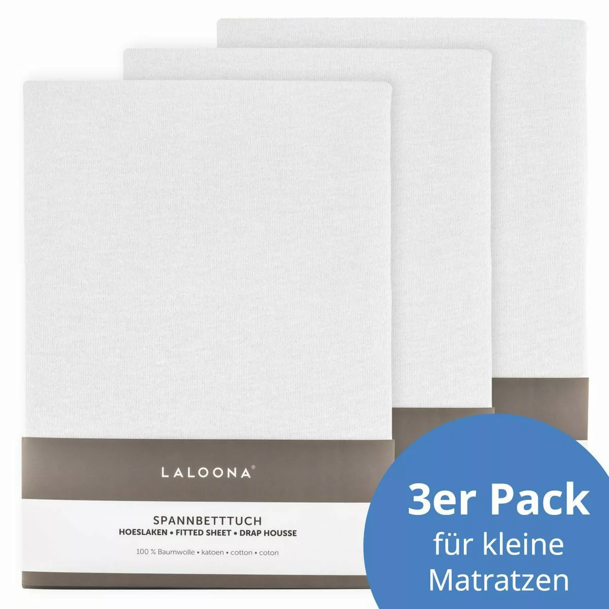 LaLoona Spannbettlaken Weiß, Baumwolle, Gummizug: rundum, günstig online kaufen