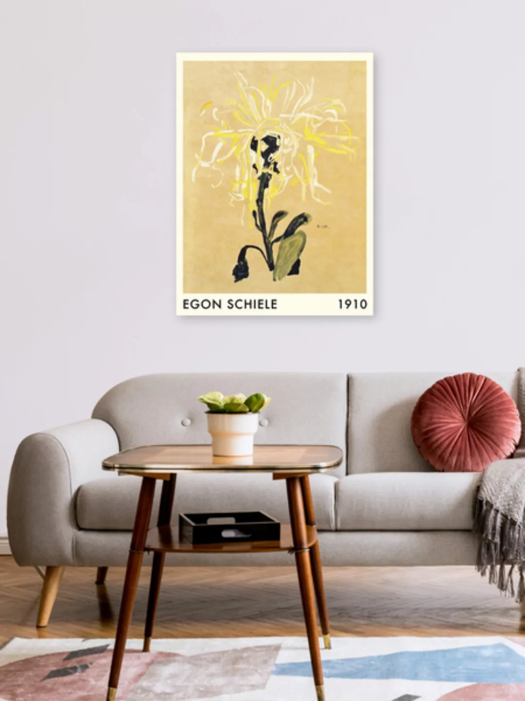 Poster / Leinwandbild - Egon Schiele: Gelbe Chrysantheme (1910) günstig online kaufen
