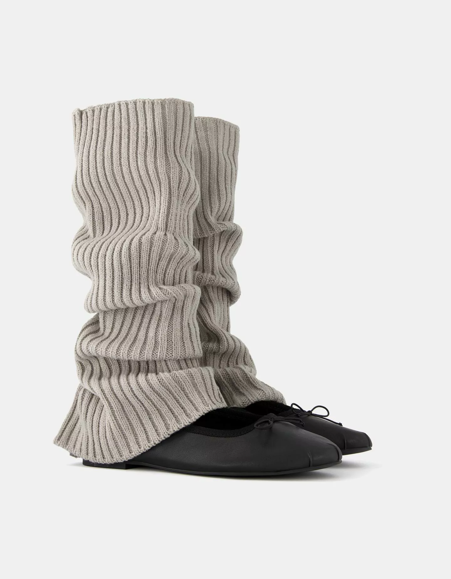 Bershka Ballerinas Mit Sock-Boots Damen 36 Schwarz günstig online kaufen