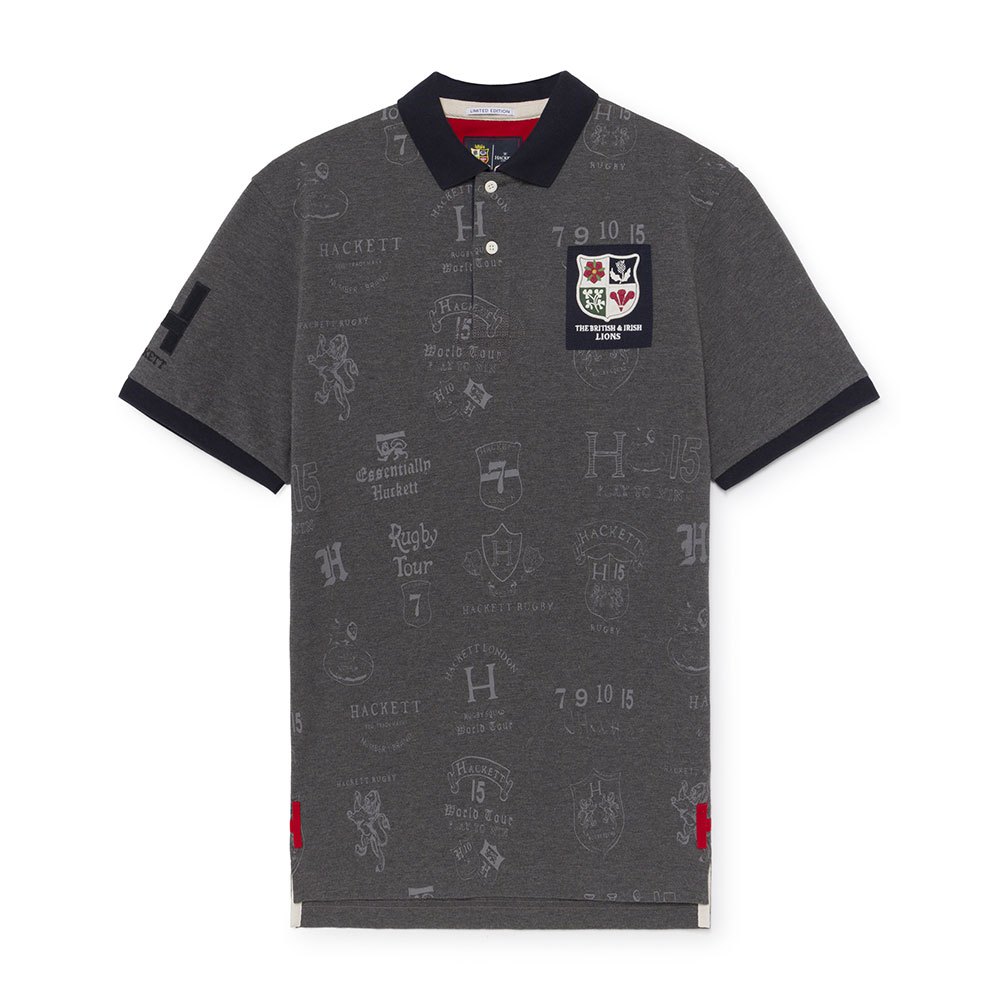 Hackett Lions Printed Kurzarm-poloshirt L Grey Marl günstig online kaufen