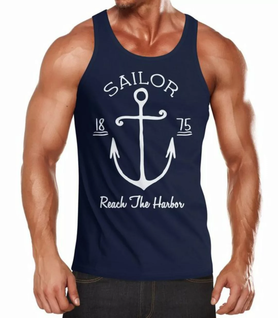 Neverless Tanktop Herren Tank-Top Anker Spirit Vintage Segeln Vintage Muske günstig online kaufen