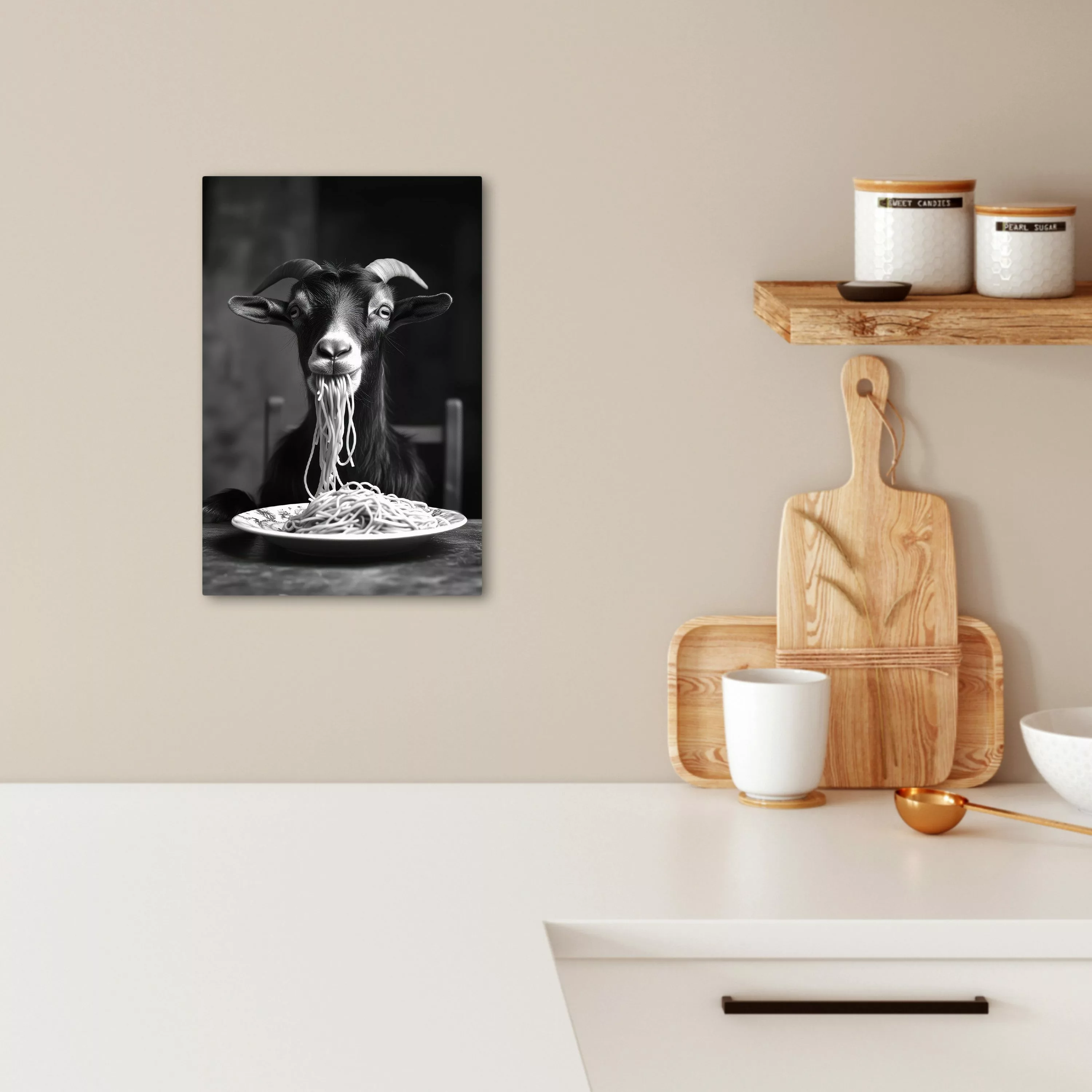 OneMillionCanvasses® Leinwandbild Ziege - Teller - günstig online kaufen