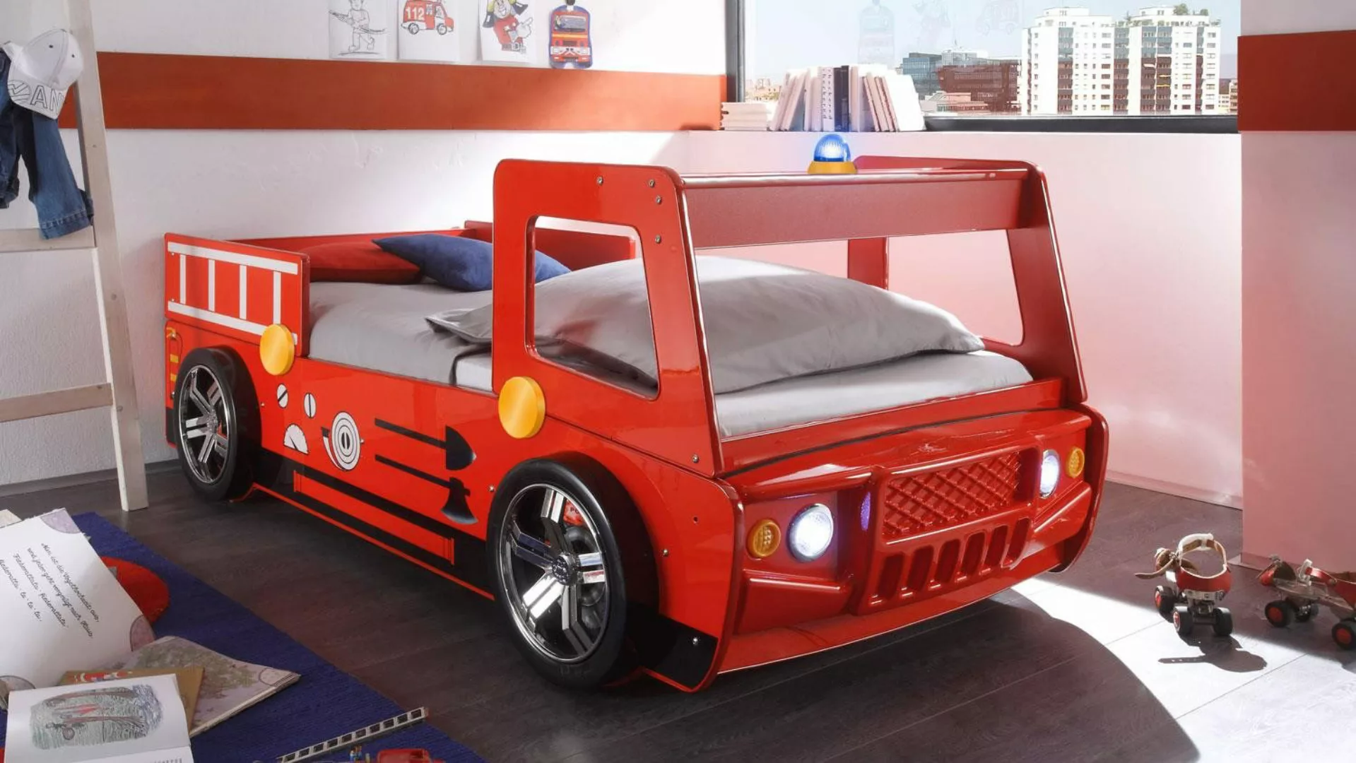 Begabino Autobett Feuerwehrbett Spark MDF rot günstig online kaufen
