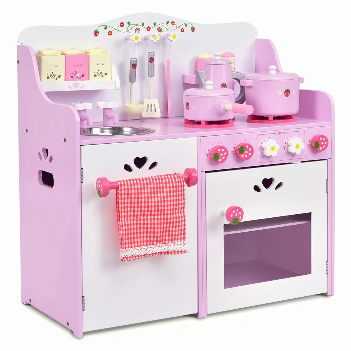 COSTWAY Spielküche Kinderküche, mit Schrank & günstig online kaufen