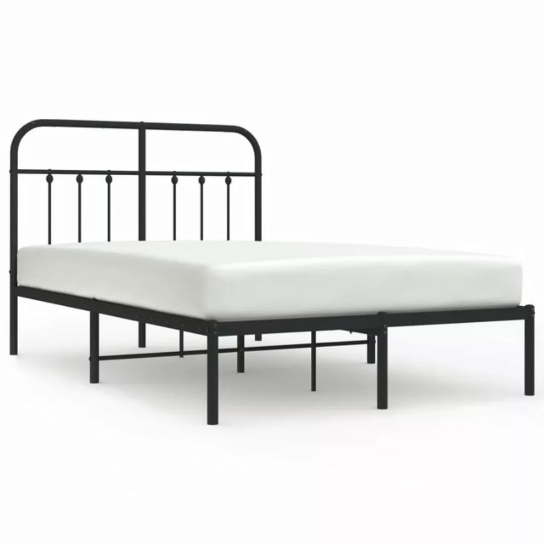 furnicato Bett Bettgestell mit Kopfteil Metall Schwarz 120x200 cm günstig online kaufen