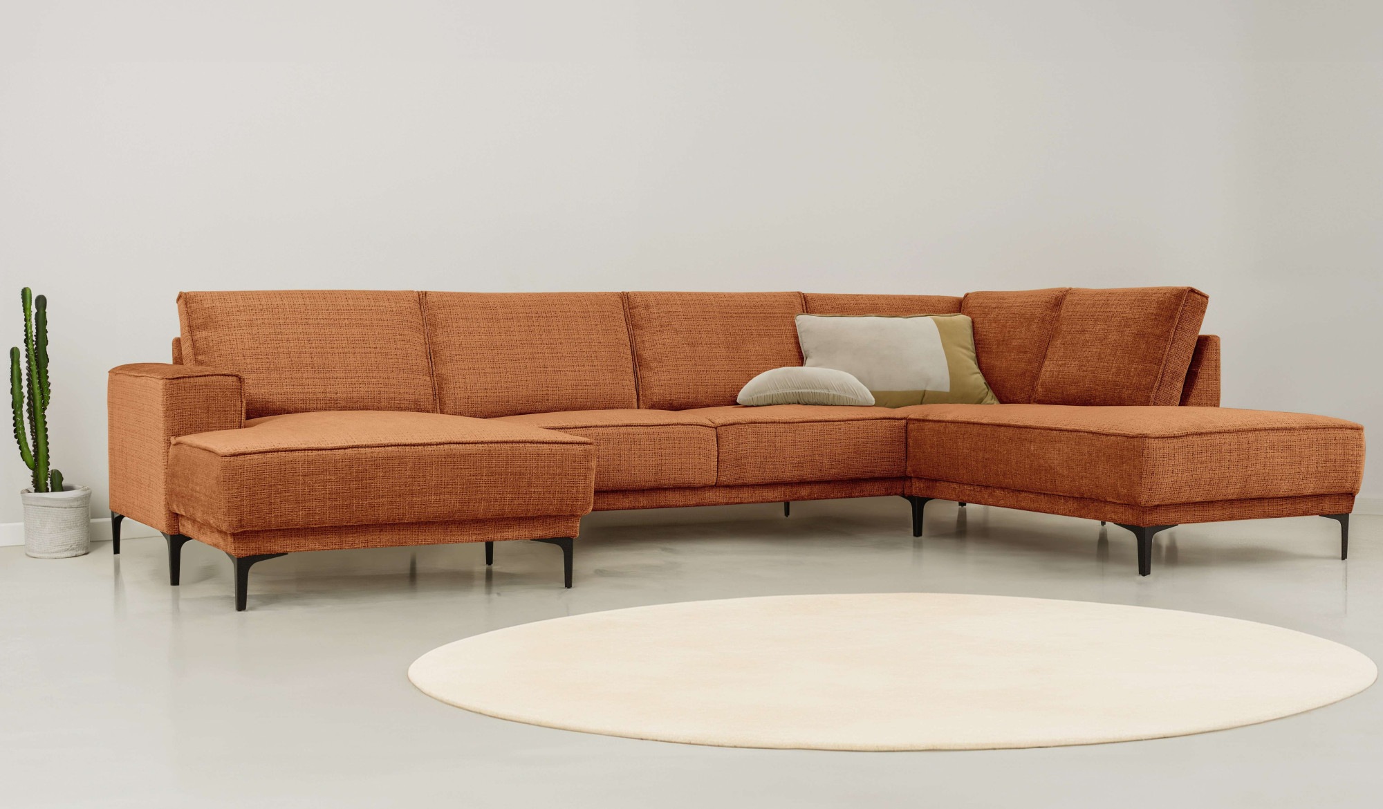 Places of Style Wohnlandschaft »XXL Sofa Oland, Struktur, Flachgewebe, Luxu günstig online kaufen