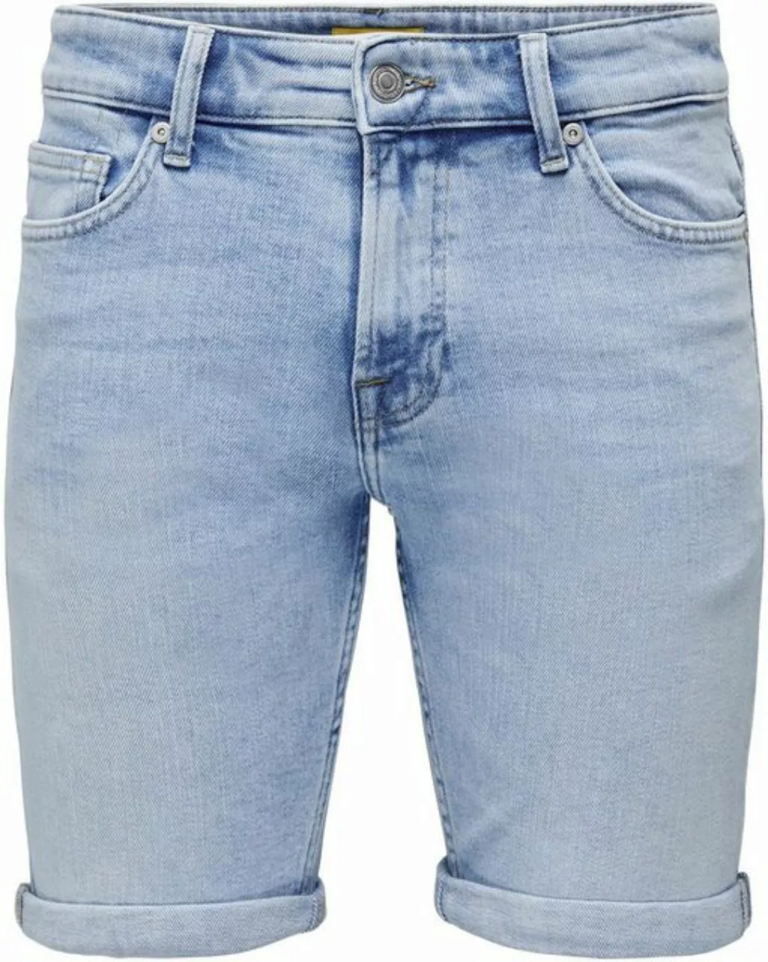 Only & Sons Herren Jeans Short ONSPLY 5189 - Regular Fit - Blau - Light Blu günstig online kaufen