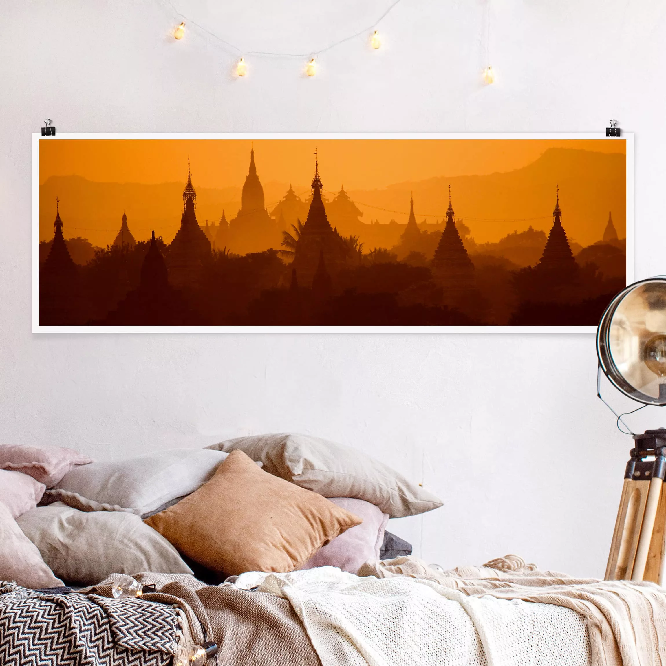 Panorama Poster Spirituell Tempelstadt in Myanmar günstig online kaufen