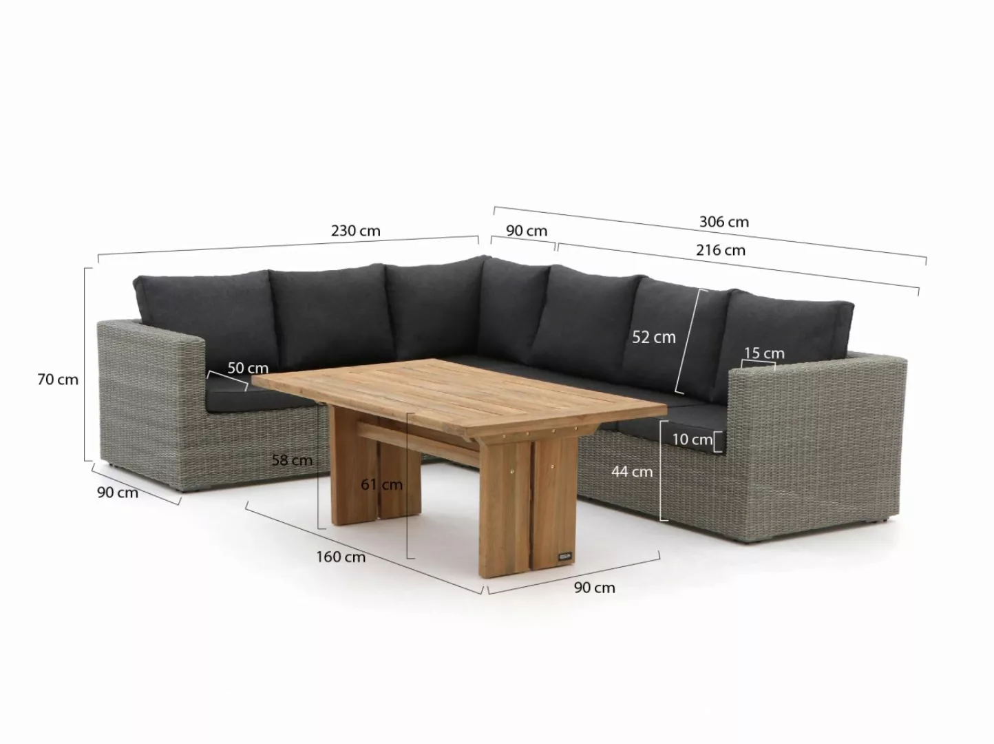 Intenso Carpino/ROUGH-L Sessel-Sofa Lounge-Set 4-teilig links günstig online kaufen