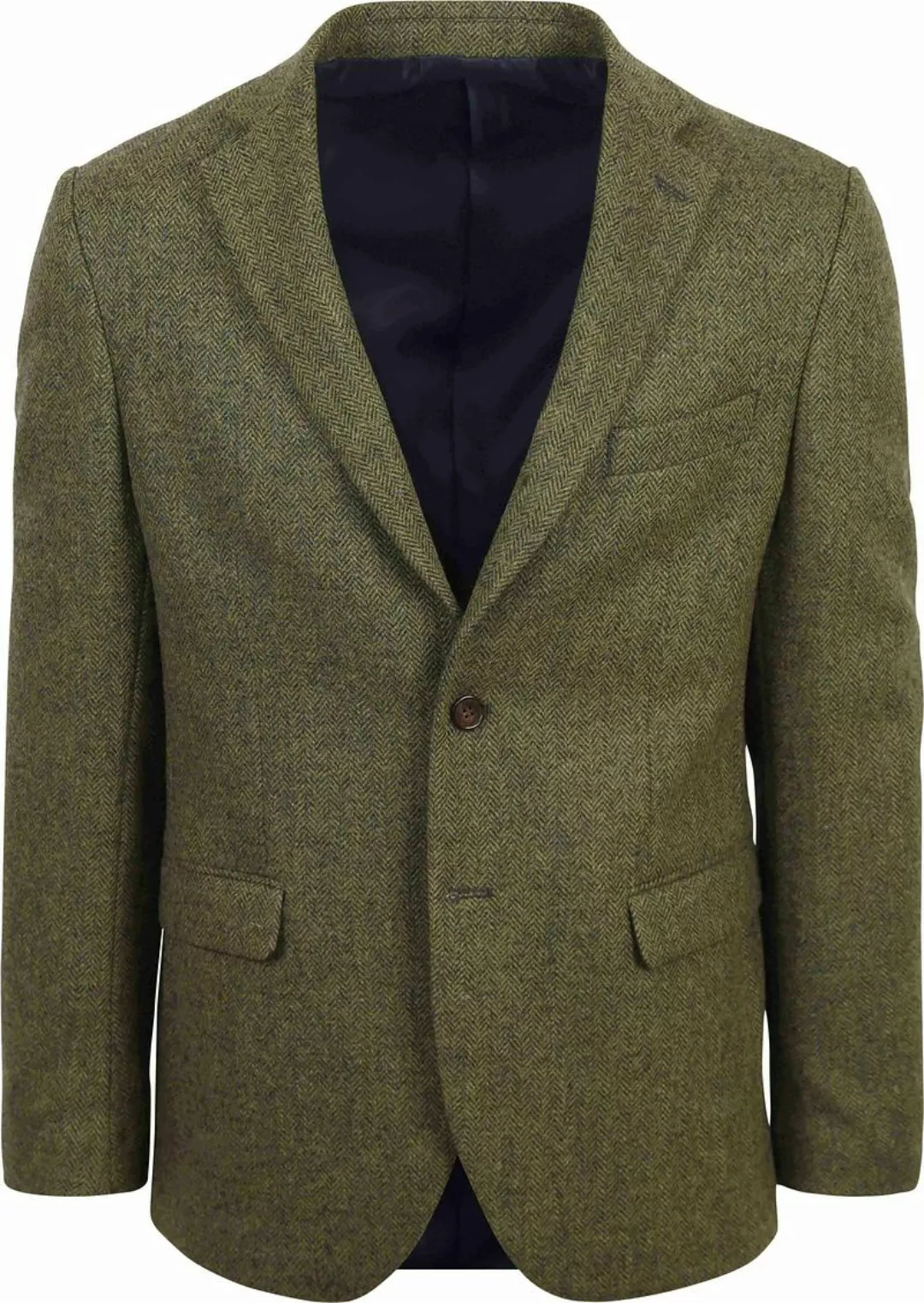 Suitable Tweed Blazer Herringbone Grün - Größe 48 günstig online kaufen