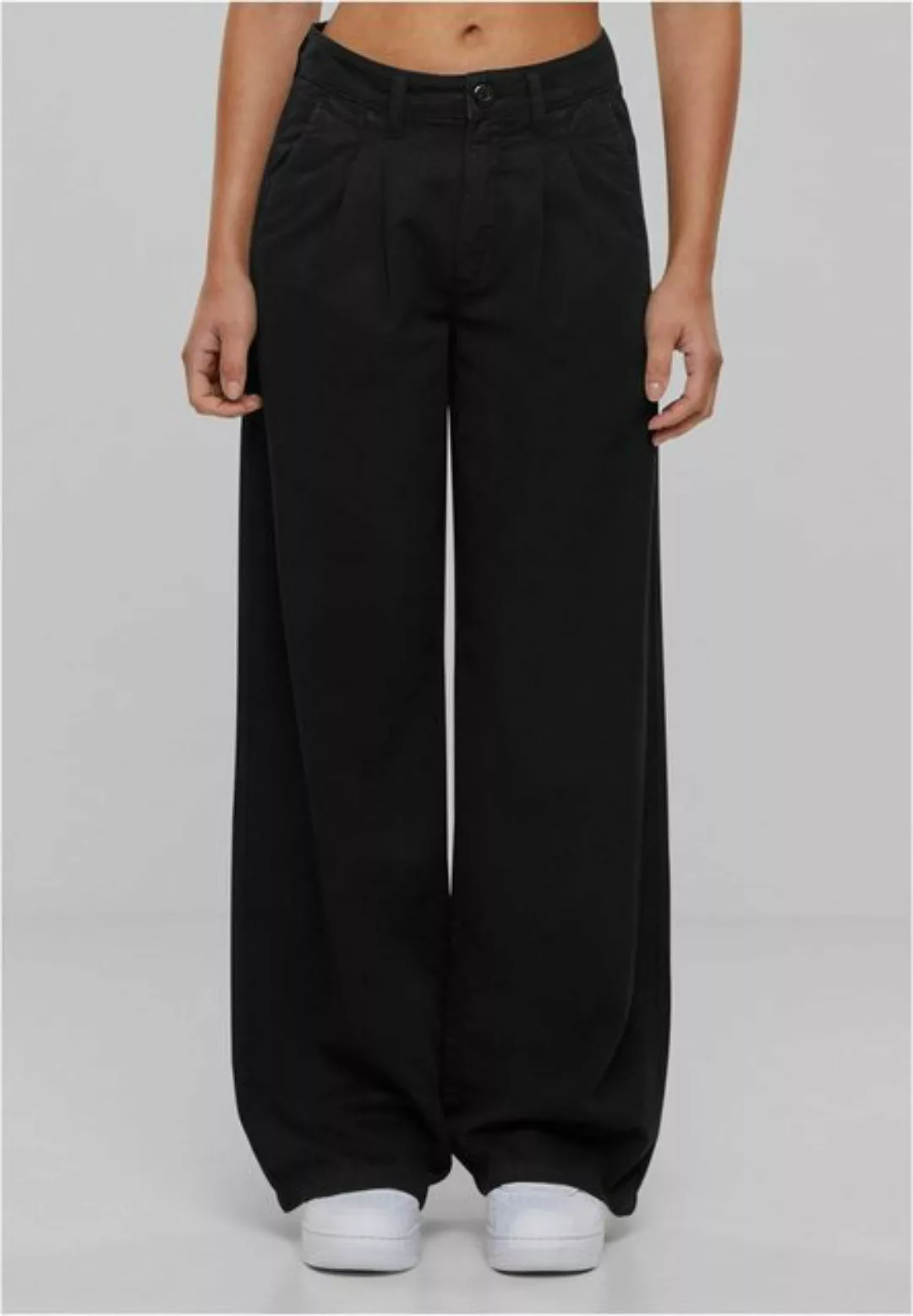 URBAN CLASSICS Stoffhose Ladies Organic Pleated Cotton Pants günstig online kaufen