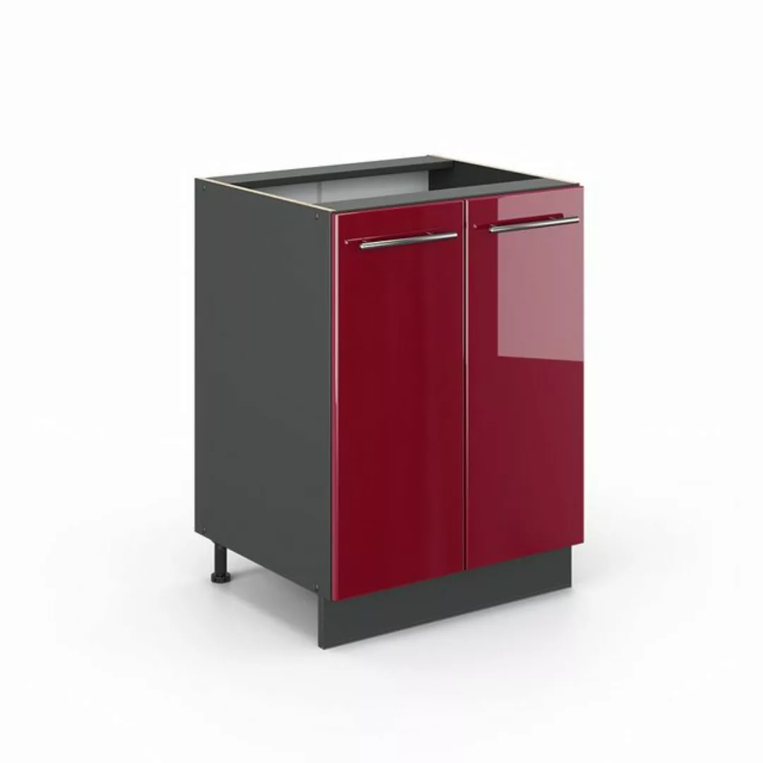 Livinity® Unterschrank Fame-Line, Bordeaux Hochglanz/Anthrazit, 60 cm, AP A günstig online kaufen