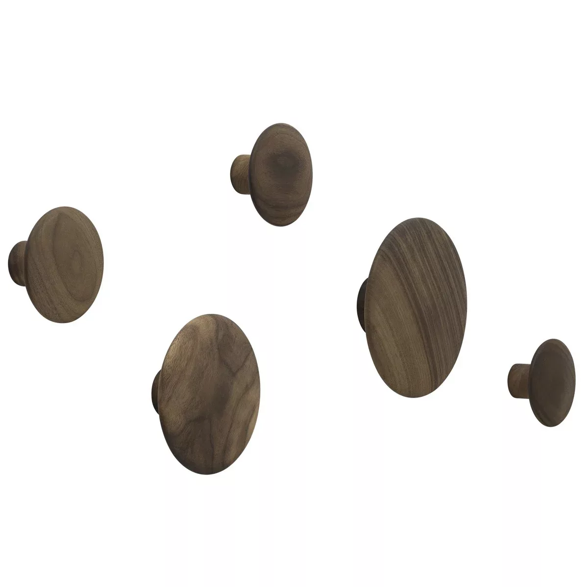 Wandhaken The Dots Wood holz natur Set aus 5 Garderobenhaken - Muuto - Holz günstig online kaufen