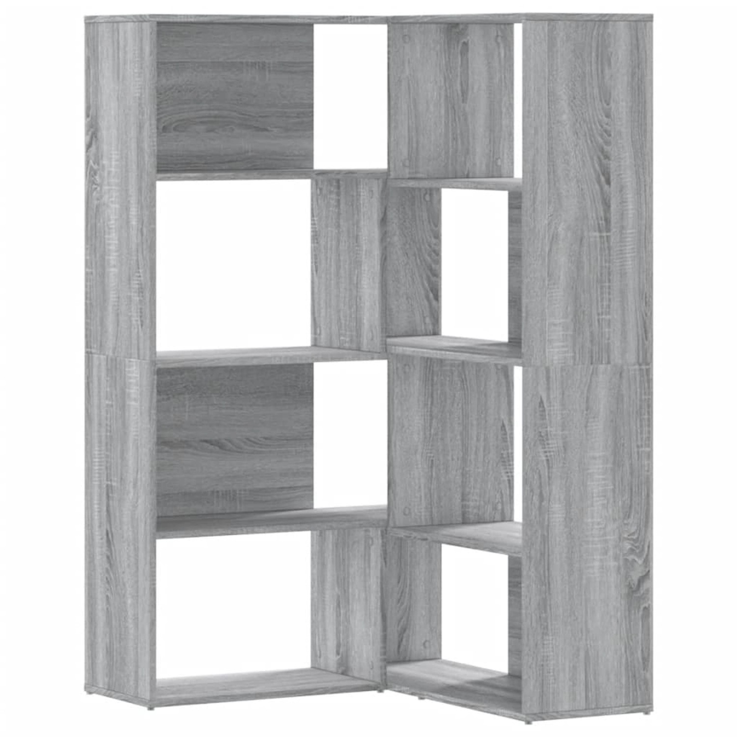 vidaXL Eck-Bücherregal 4 Etagen Grau Sonoma 85x85x140 cm Holzwerkstoff günstig online kaufen