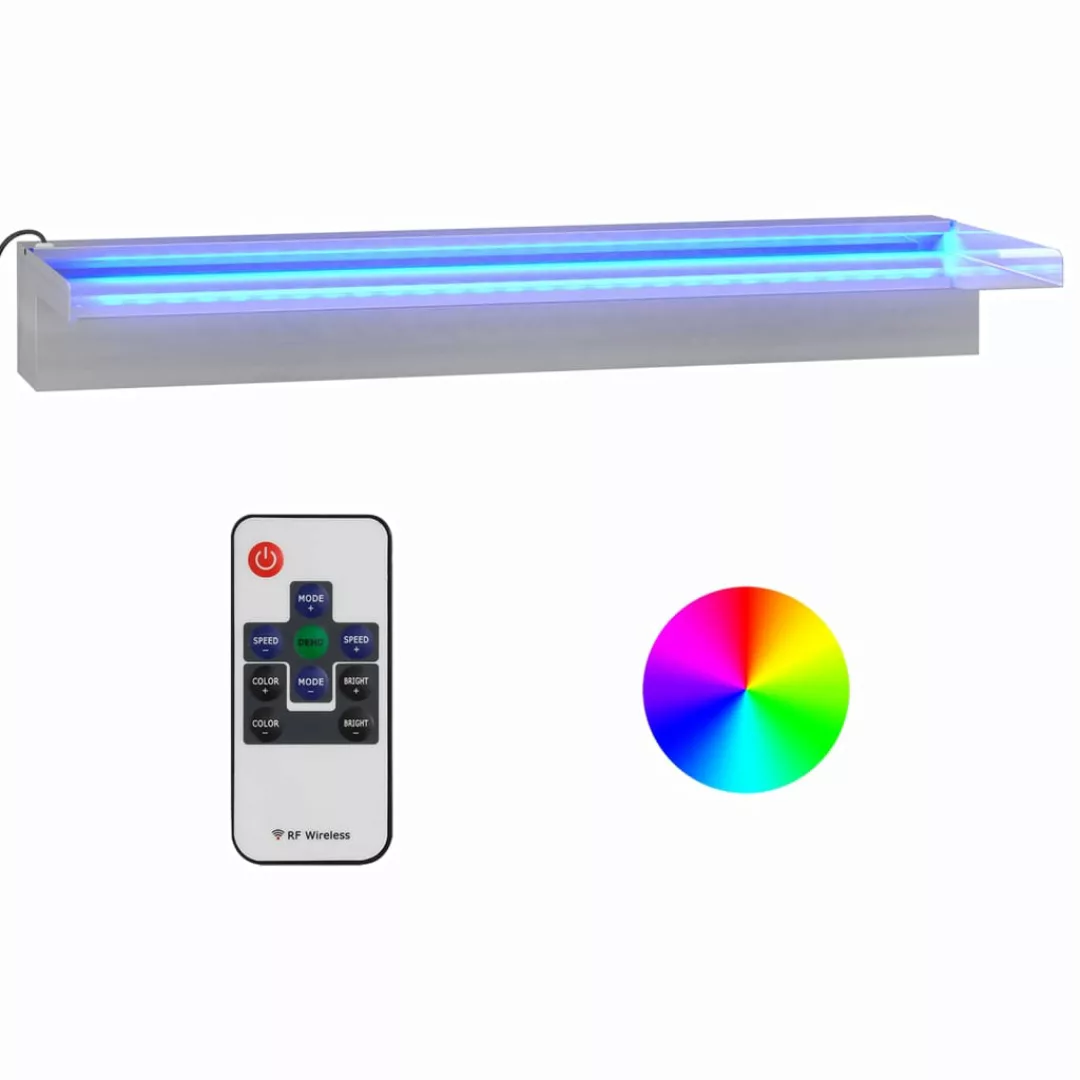 Vidaxl Wasserfall-element Mit Rgb Leds Edelstahl 60 Cm günstig online kaufen