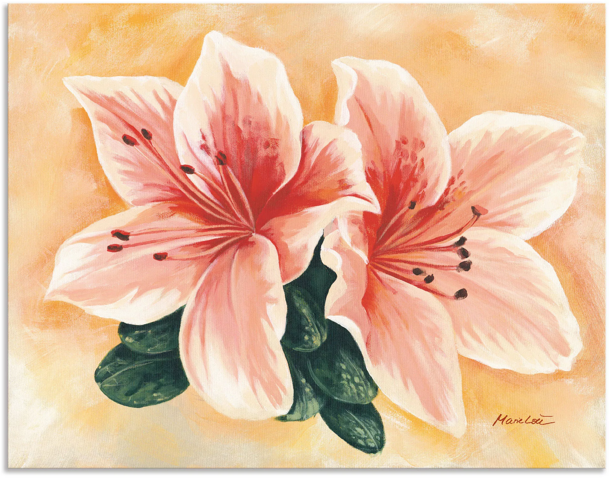 Artland Wandbild "lachsfarbene Lilien", Blumen, (1 St.) günstig online kaufen