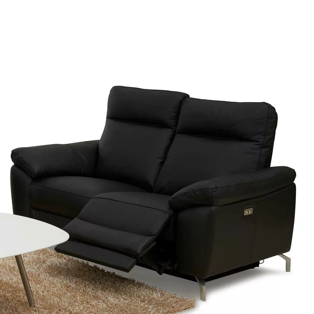 Zweisitzer Sofa mit Relaxfunktion Schwarz günstig online kaufen