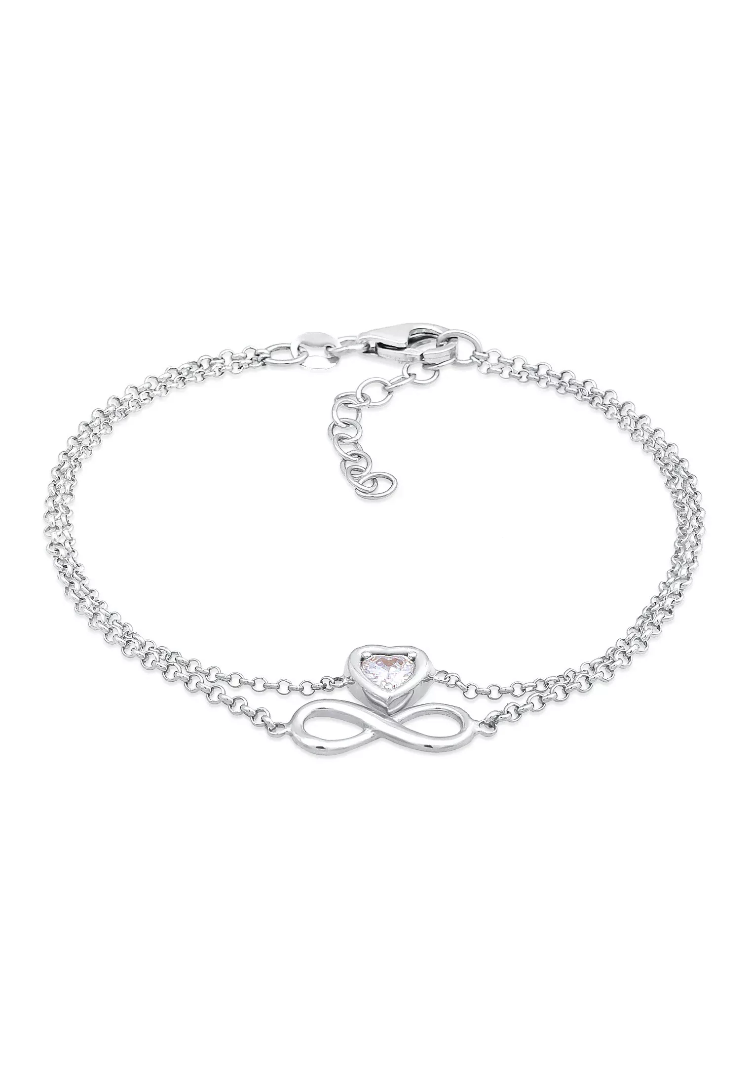 Elli Armband "Layer Infinity Herz Unendlichkeit 925 Silber" günstig online kaufen