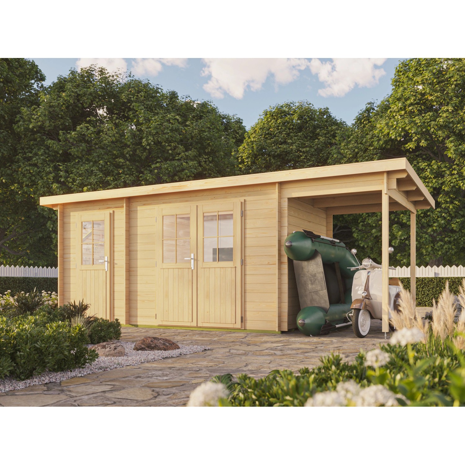 Fjordholz Pultdach Gartenhaus Modell Ezra 2I Farblos Imprägniert günstig online kaufen