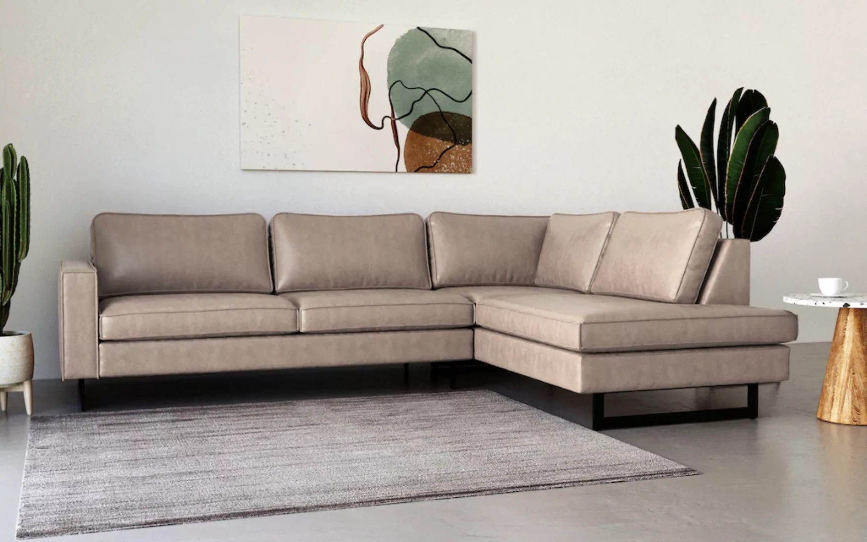 Places of Style Ecksofa Pinto, 290 cm, Ottomane links / rechts, Cord, Feinc günstig online kaufen