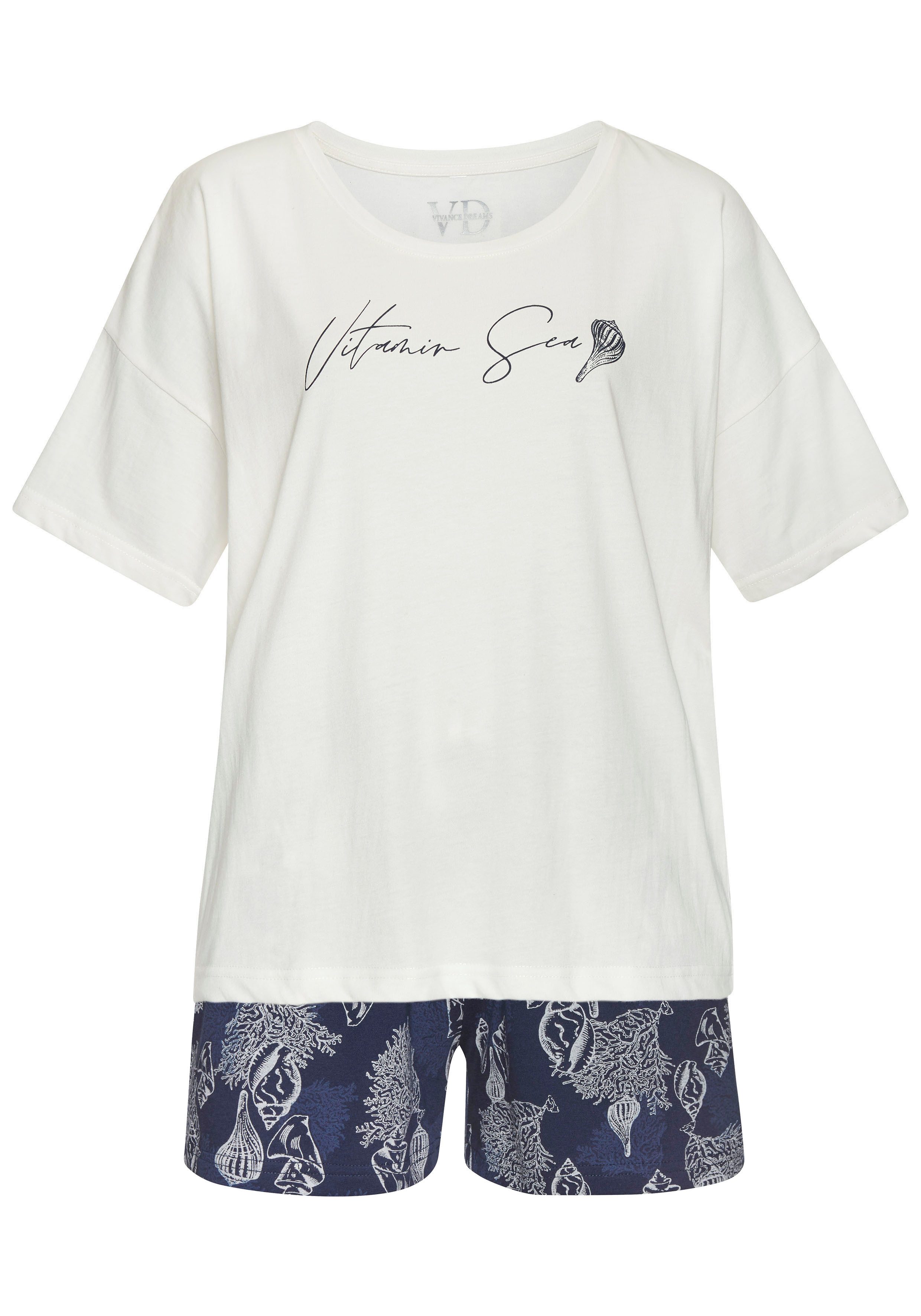 Vivance Dreams Shorty, (Set, 2 tlg.), Schönes Muschel-Muster günstig online kaufen