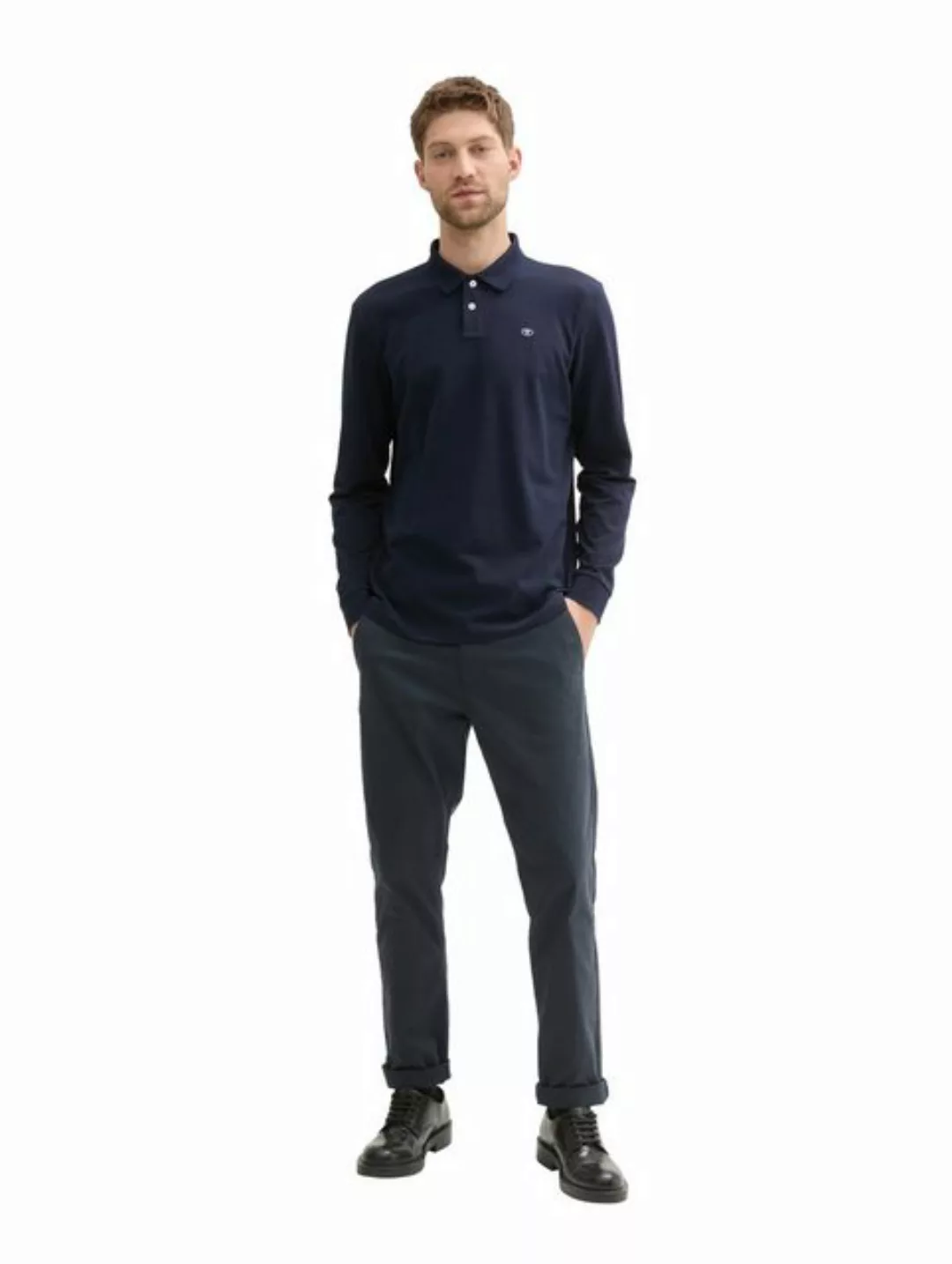 TOM TAILOR Langarm-Poloshirt mit Logo-Stickerei günstig online kaufen