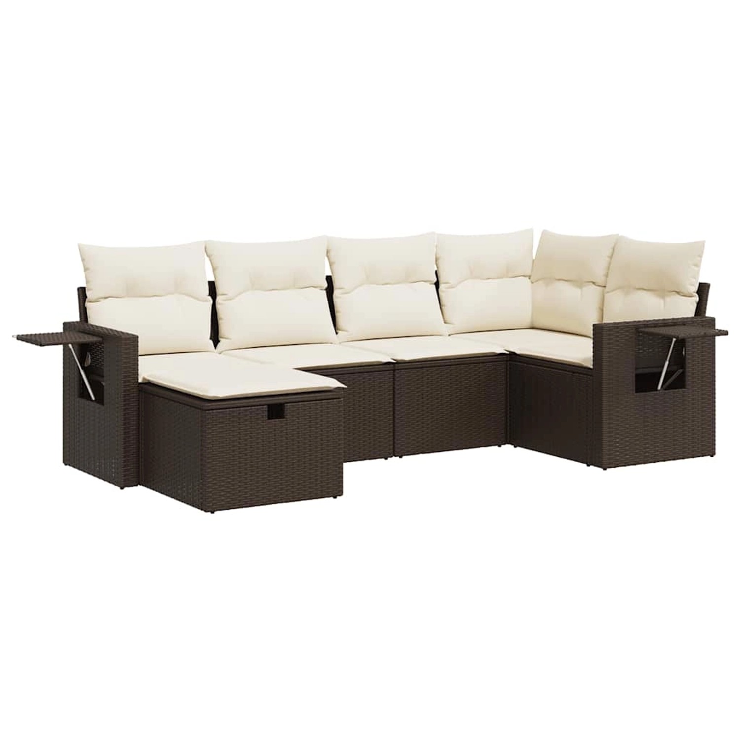 vidaXL 6-Tlg Garten-Sofagarnitur mit Kissen Braun Poly Rattan 3325489 günstig online kaufen