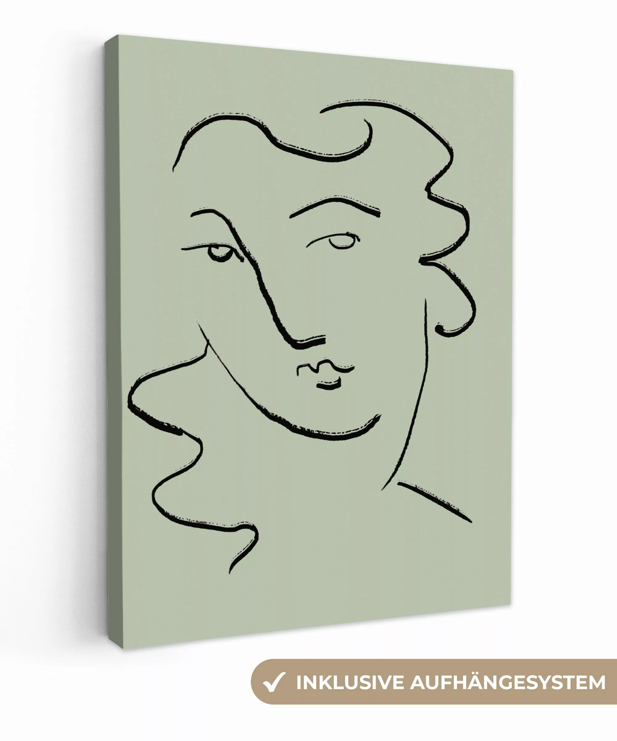 OneMillionCanvasses® Leinwandbild Gesicht - Skizze - günstig online kaufen