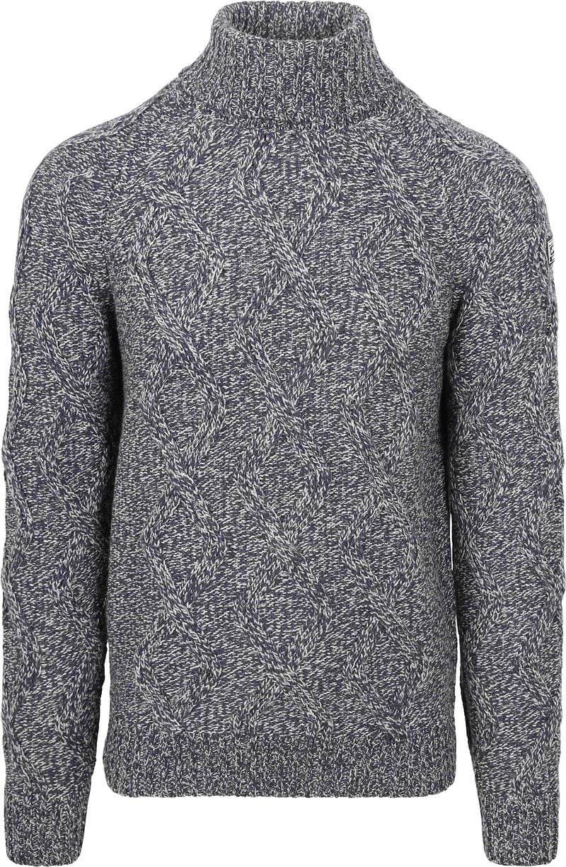 NZA Rollkragenpullover Eli Cable Melange Navy - Größe 3XL günstig online kaufen