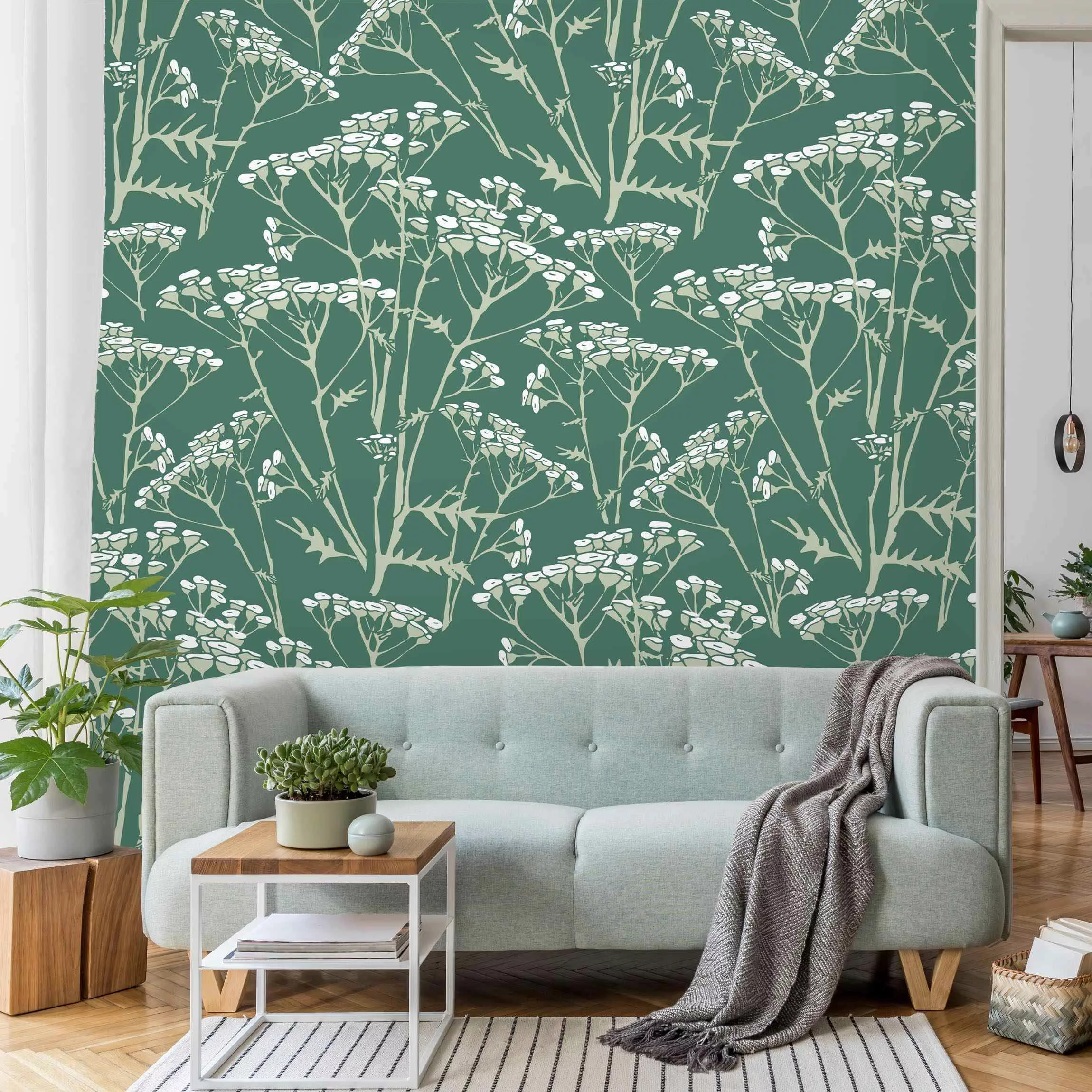 Fototapete Blumenwiesen Muster Grün günstig online kaufen