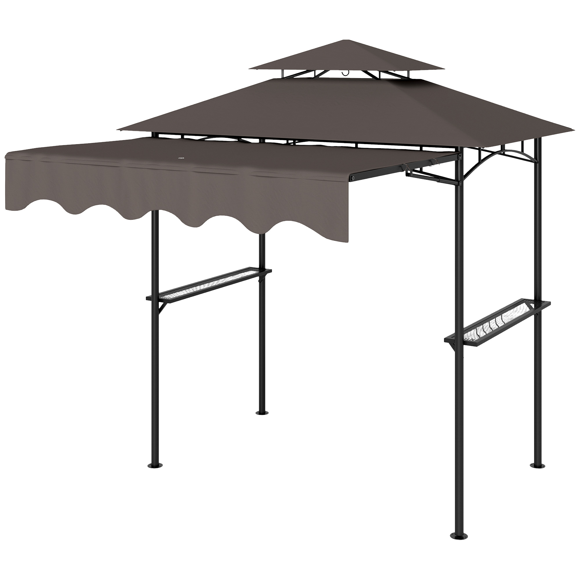 Outsunny Grillpavillon 242x149x248 cm wasserabweisend flammhemmend Gartenpa günstig online kaufen