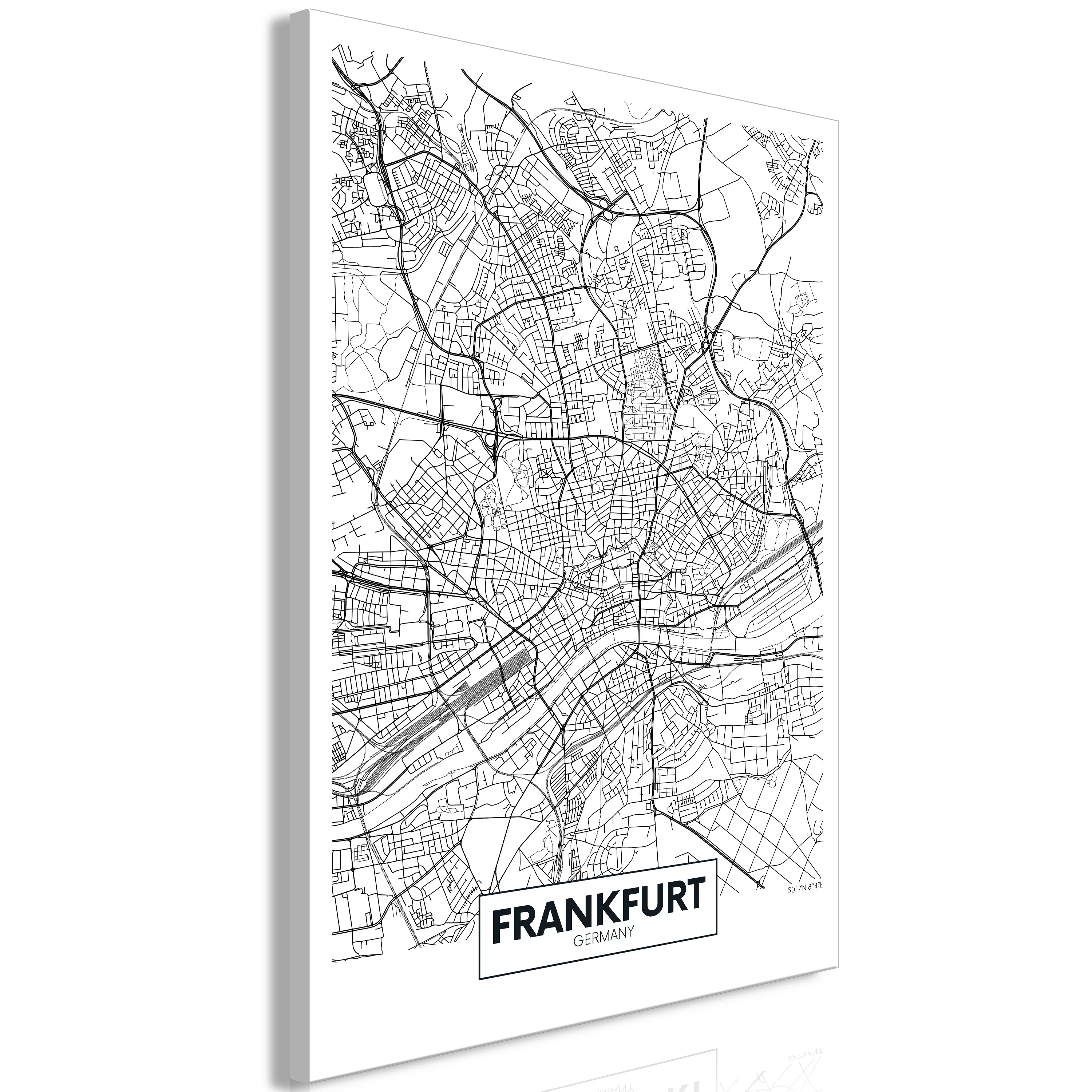 Wandbild - Map Of Frankfurt (1 Part) Vertical günstig online kaufen