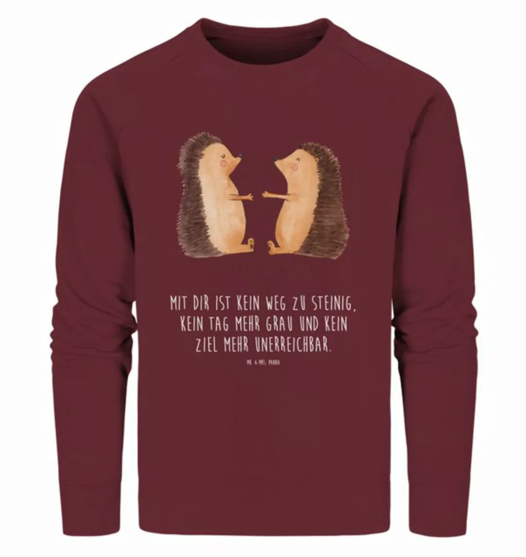 Mr. & Mrs. Panda Longpullover Größe M Igel Liebe - Burgundy - Geschenk, Swe günstig online kaufen