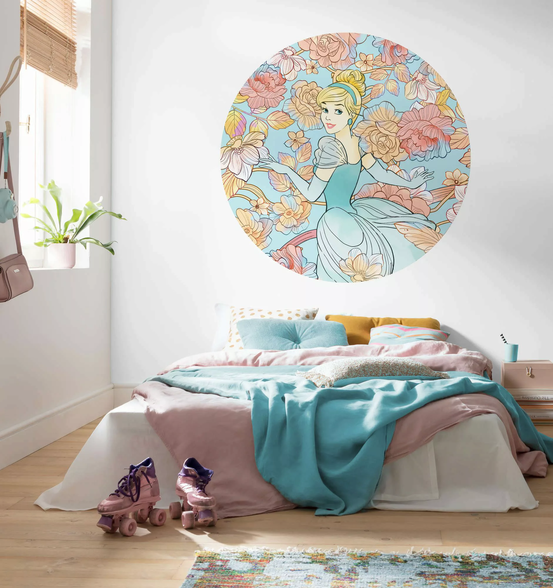 Komar Vlies Fototapete Cinderella Pastel Dreams Selbstklebend Ø 125 cm günstig online kaufen