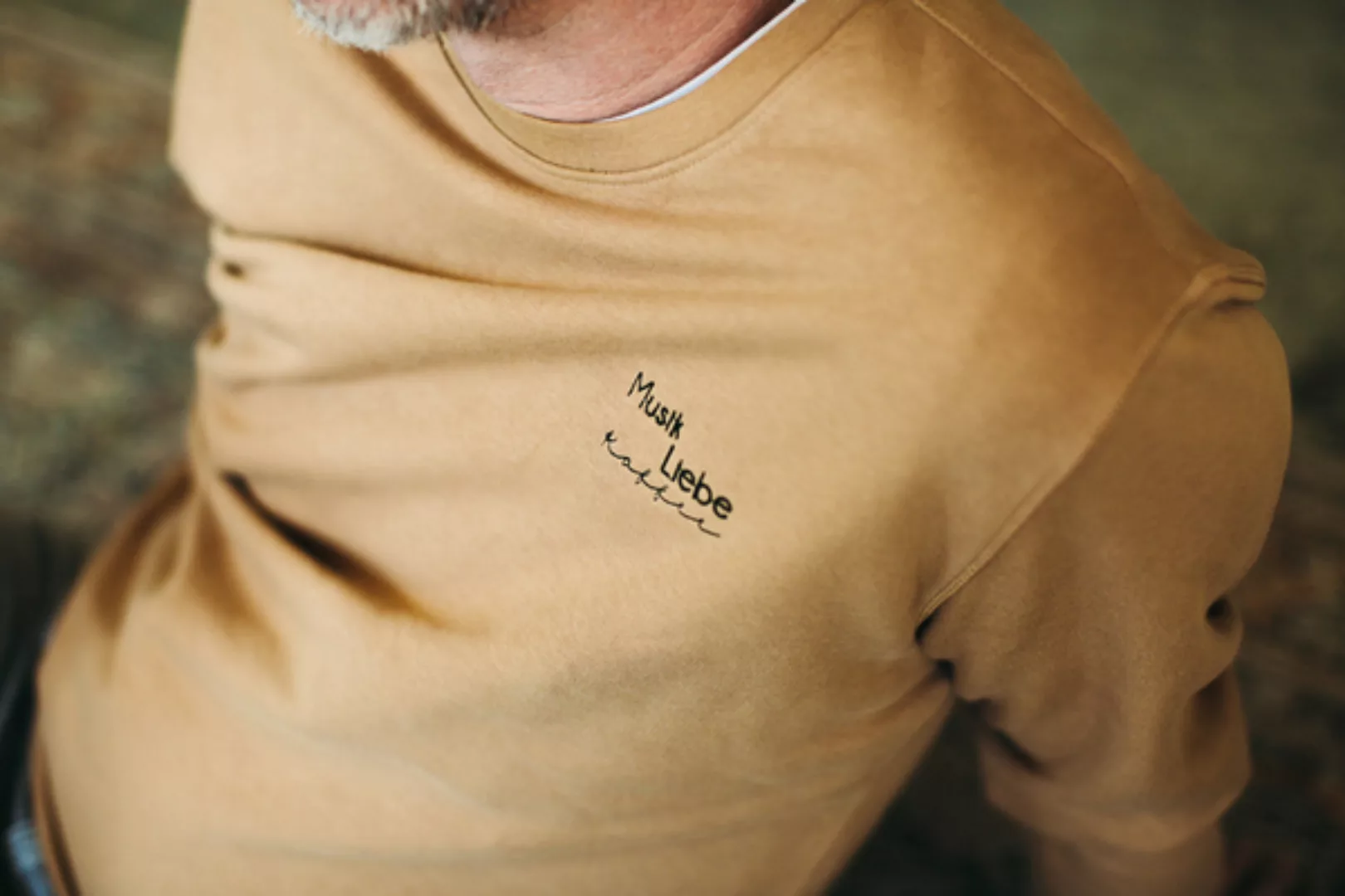 Sweatshirt "Kaffee" In Karamell Mit Stickerei günstig online kaufen