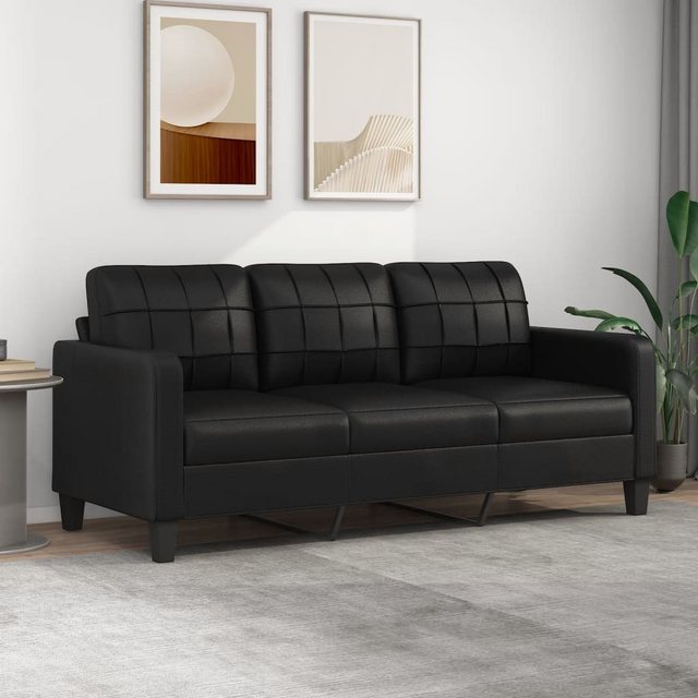 vidaXL Sofa 3-Sitzer-Sofa Couch Schwarz 180 cm Kunstleder günstig online kaufen