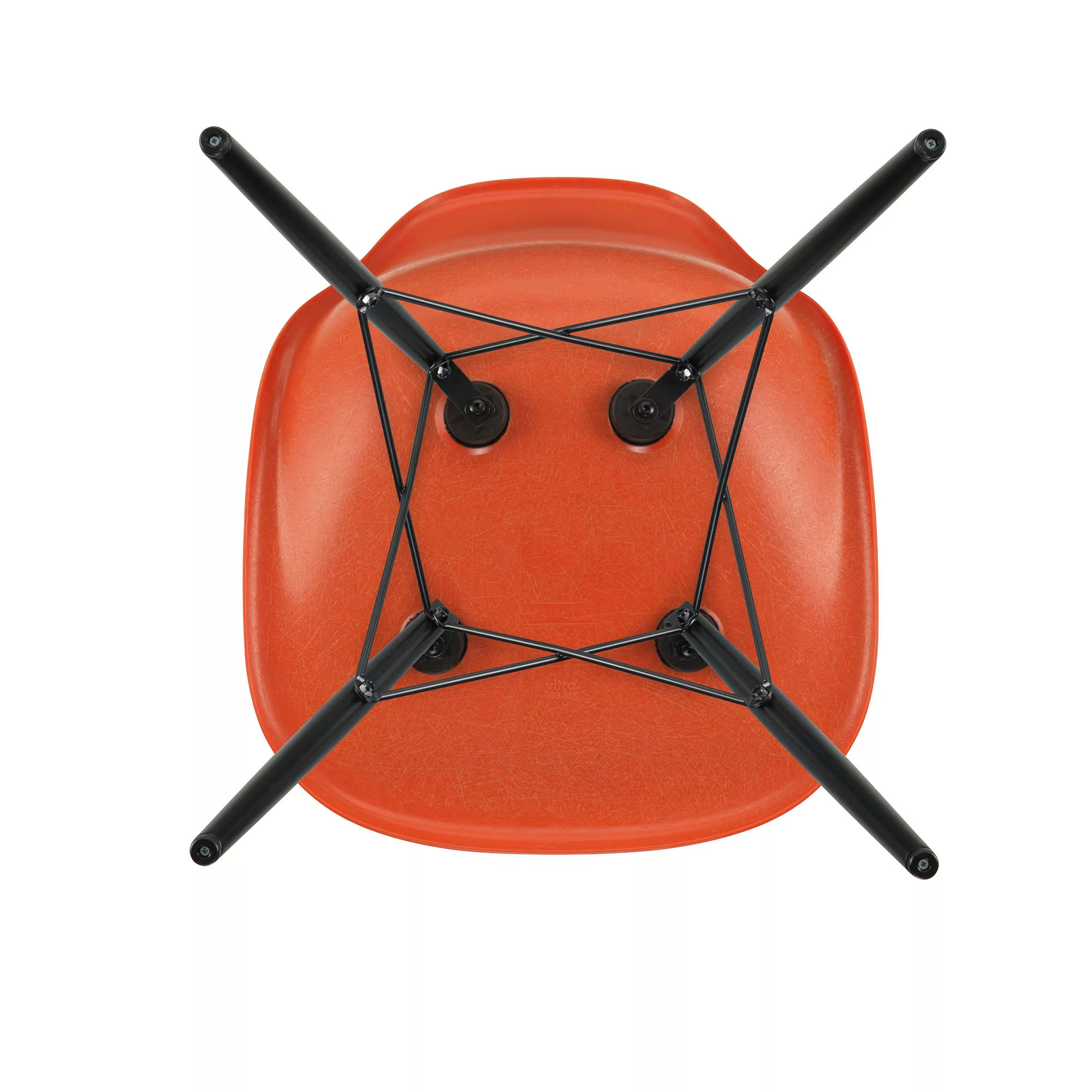 Vitra - Eames Fiberglass Side Chair DSW Ahorn schwarz - rot orange/Sitzscha günstig online kaufen