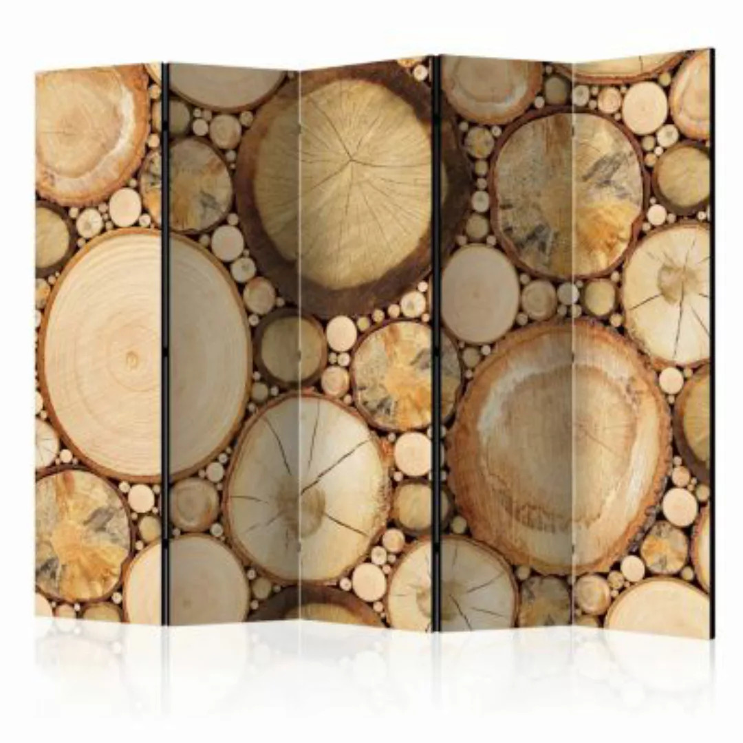 artgeist Paravent Wood grains II [Room Dividers] braun/beige Gr. 225 x 172 günstig online kaufen