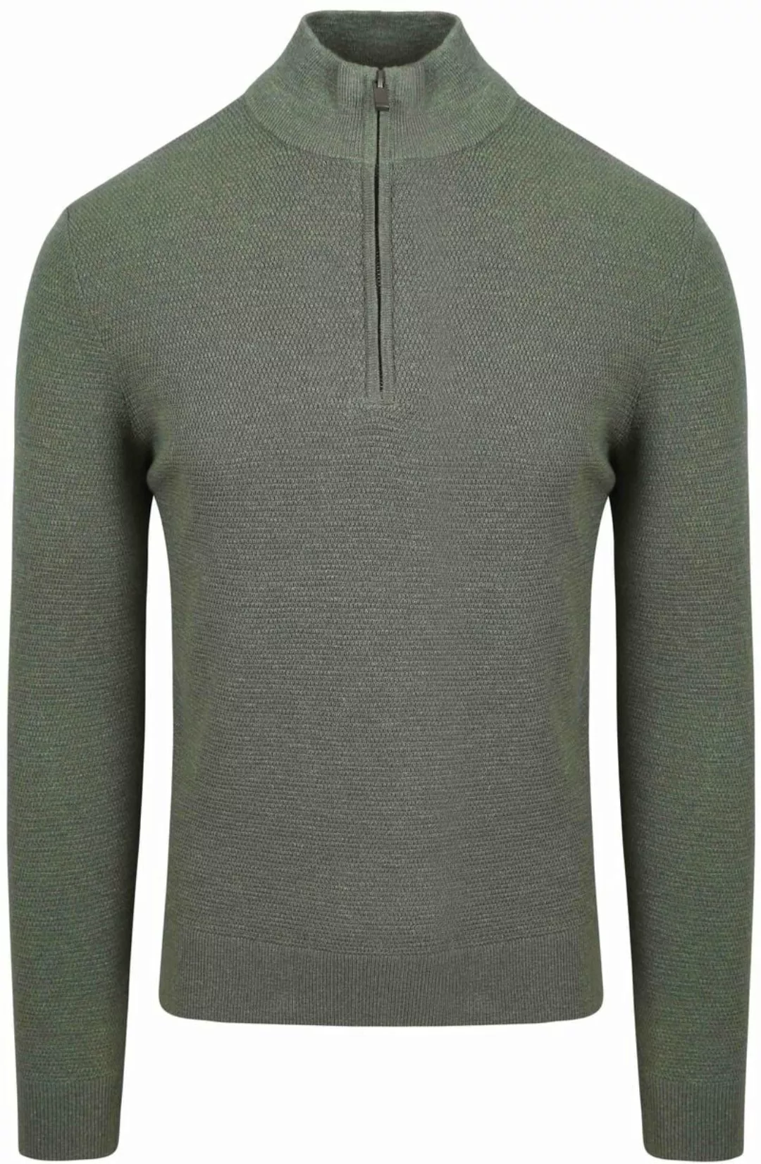 Suitable Half Zip Pullover Struktur Grün - Größe XL günstig online kaufen