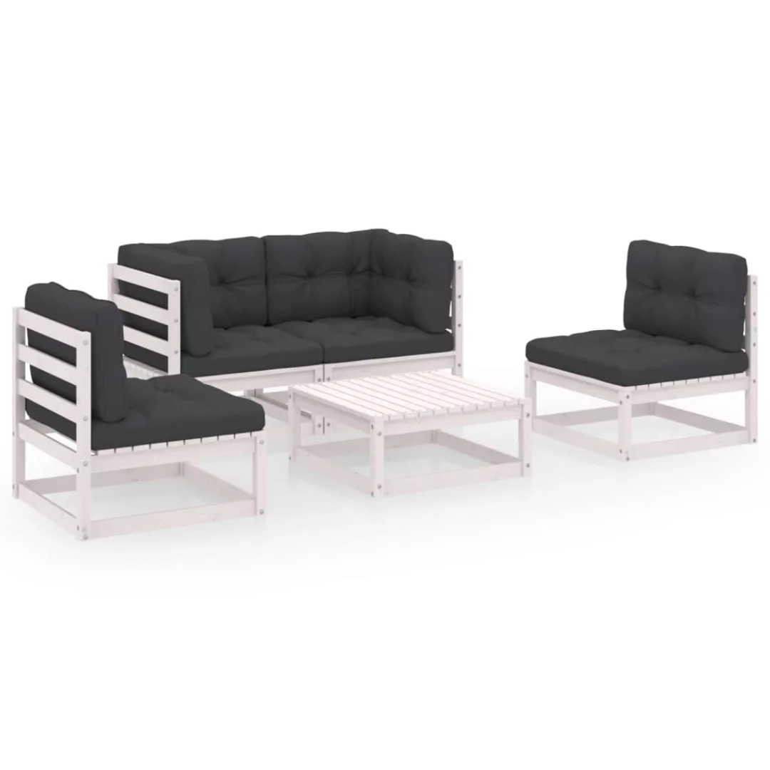 5-tlg. Garten-lounge-set Mit Kissen Kiefer Massivholz günstig online kaufen