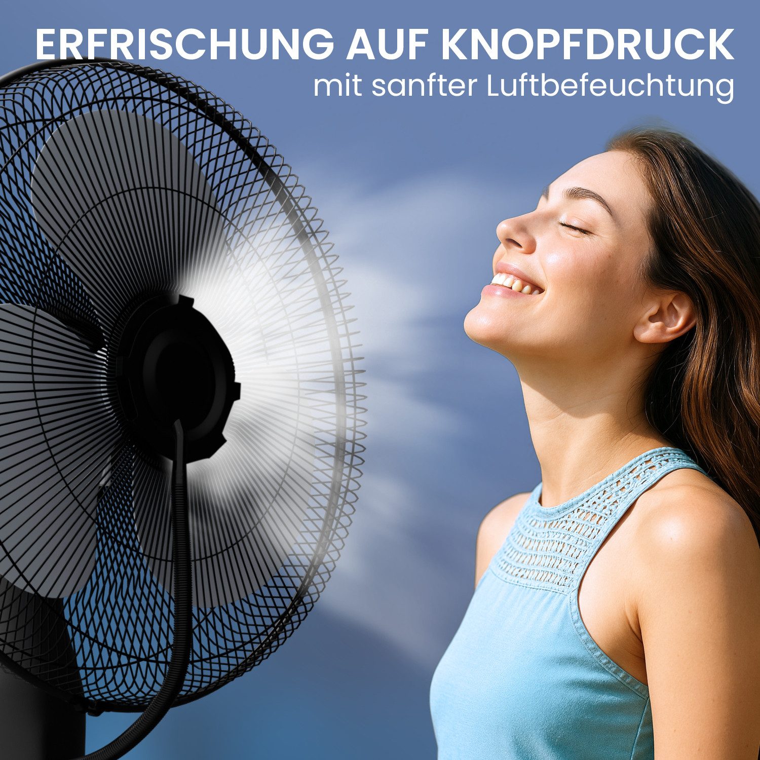 aktimeo Standventilator mit Luftbefeuchtung, Timerfunktion, Bodenrollen günstig online kaufen