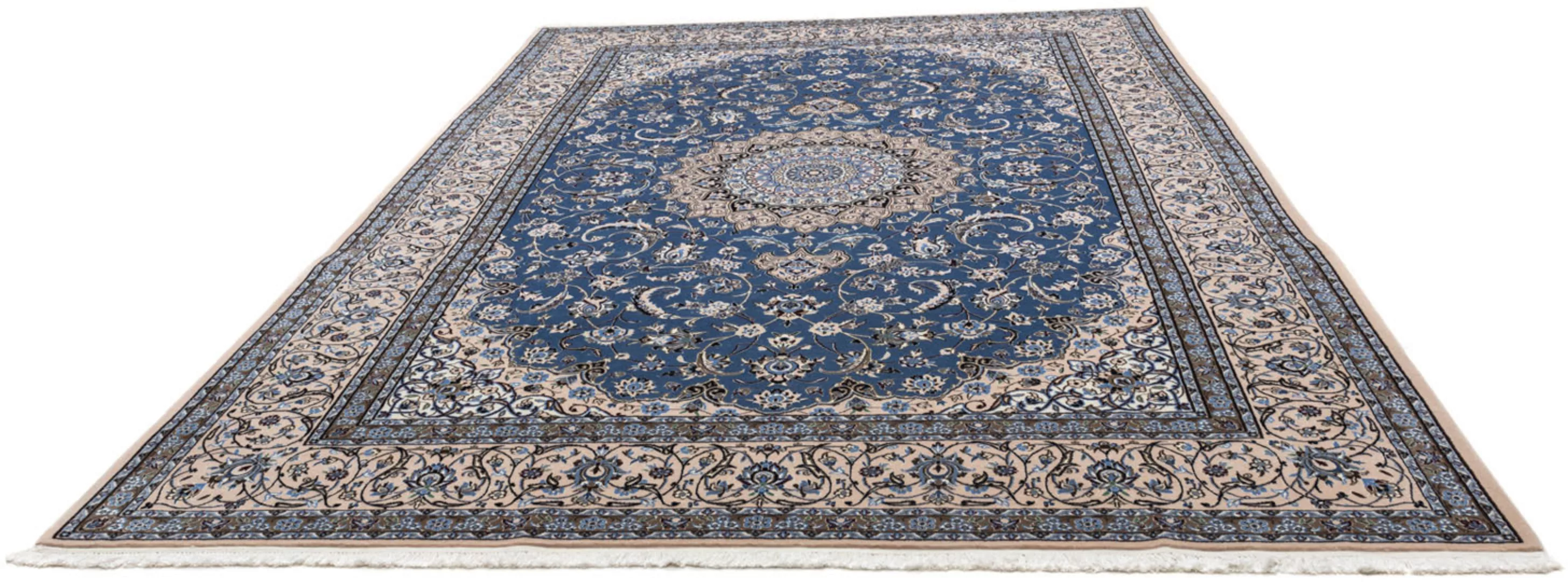 morgenland Wollteppich »Nain 9la Medaillon Blu scuro 348 x 245 cm«, rechtec günstig online kaufen