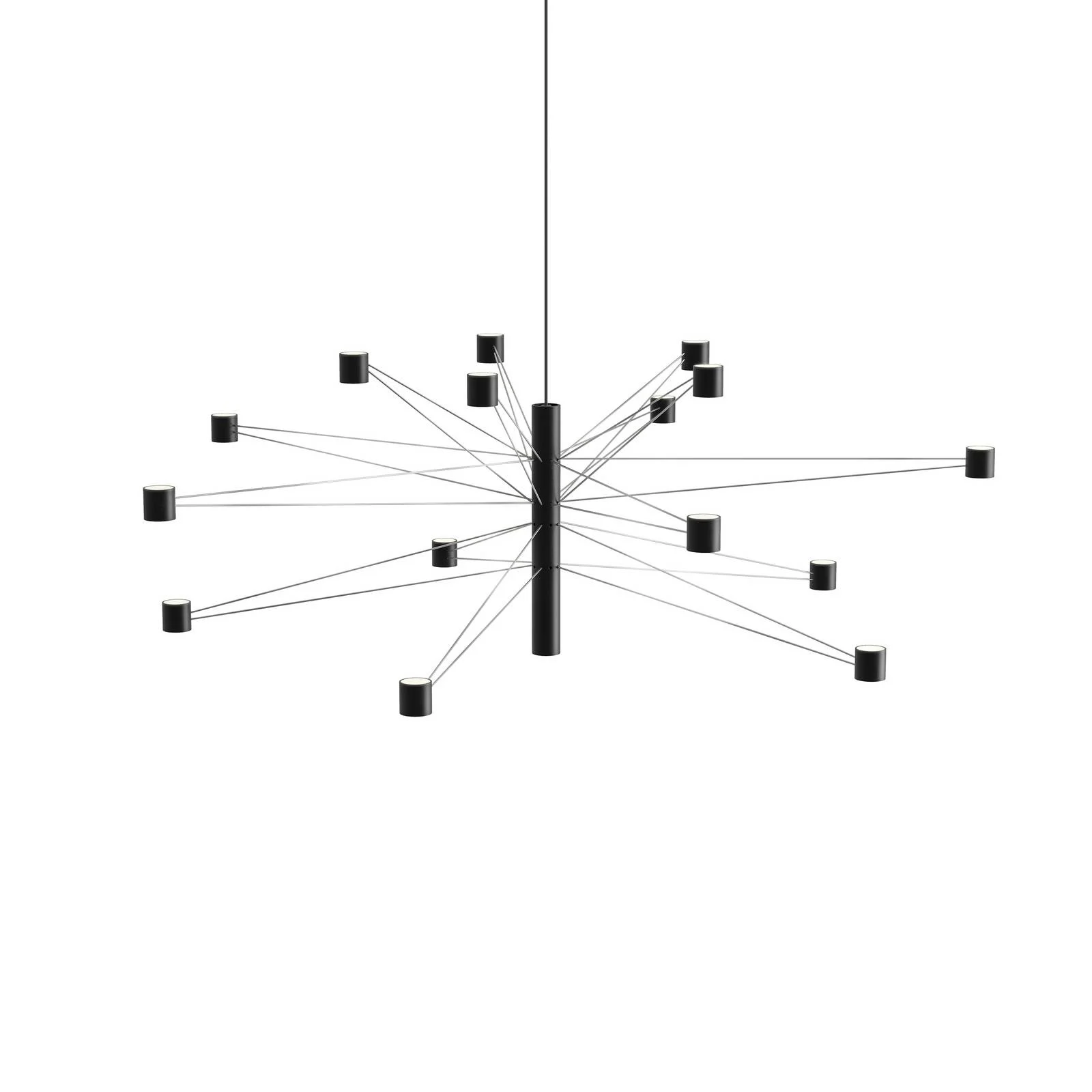 kdln LED-Hängelampe POLAR 15.3, Ø 124 cm schwarz 15-flg. dim günstig online kaufen