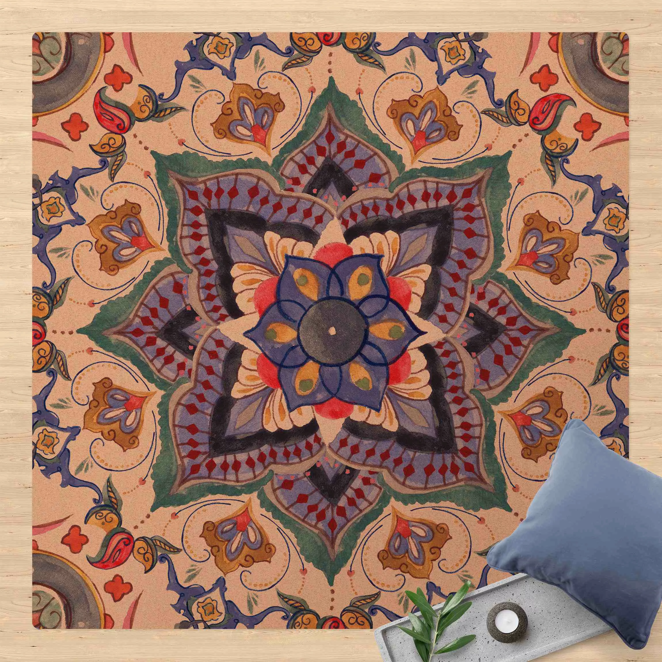 Kork-Teppich Mandala Meditation Namasté günstig online kaufen