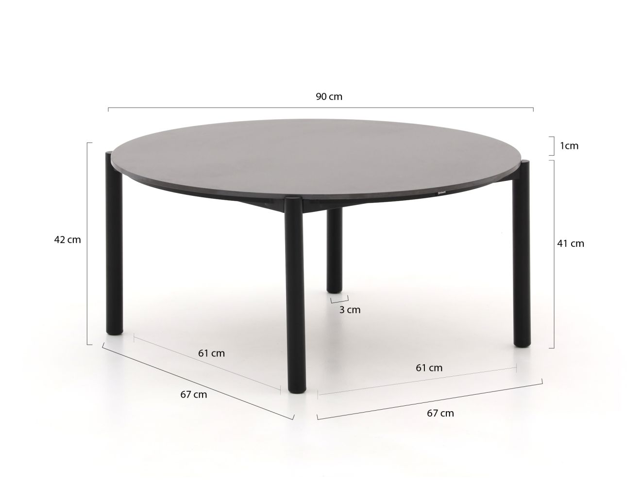 Hartman Arezzo Loungetisch ø 90 cm (h: 45 cm) günstig online kaufen