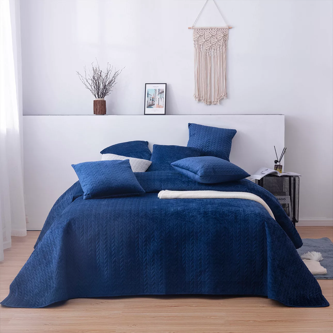 Tagesdecke Silky Chic 220x240 cm royal blue, 220 x 240 cm günstig online kaufen